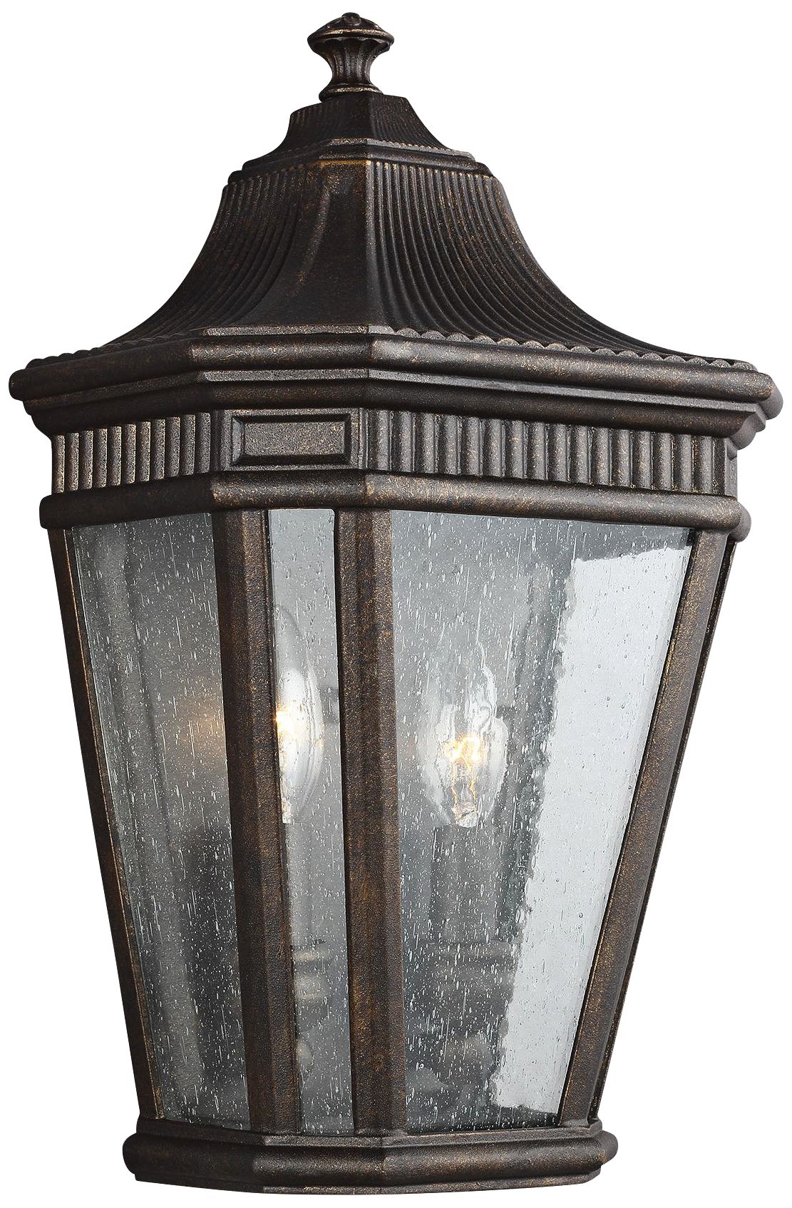 Cotswold Lane 16"H Seeded Glass Bronze Outdoor Wall Light