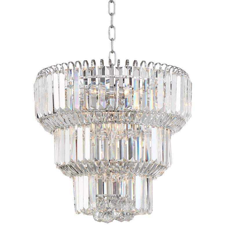 Image 2 Valeria 18" Wide Chrome and Crystal Chandelier