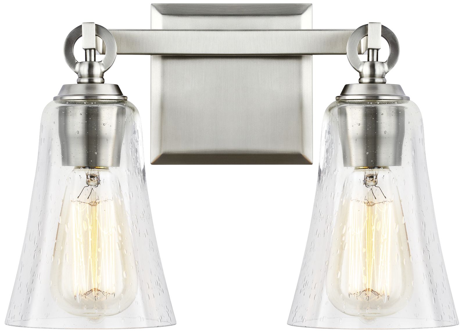 Feiss Monterro 9 1/2" High Satin Nickel 2-Light Wall Sconce