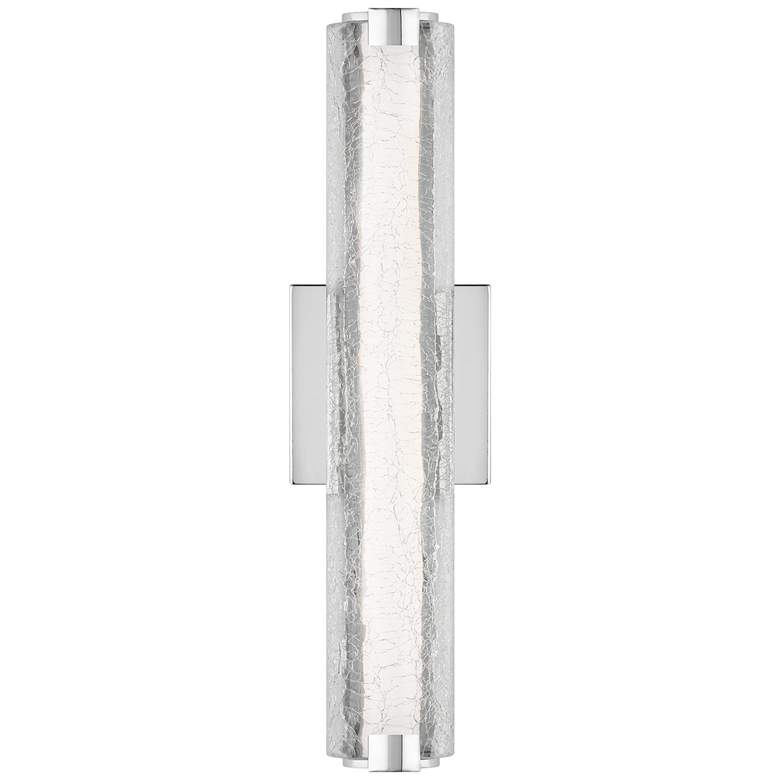 Feiss Cutler 18&quot;H Chrome and Crackle Glass LED Wall Sconce