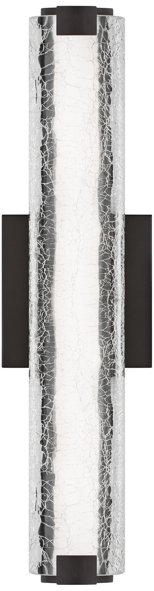 Cutler 18"H Oil-Rubbed Bronze and Crackle Glass LED Sconce