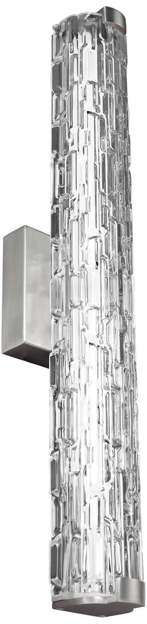 Cutler 24" Wide Satin Nickel and Rock Glass LED Bath Light