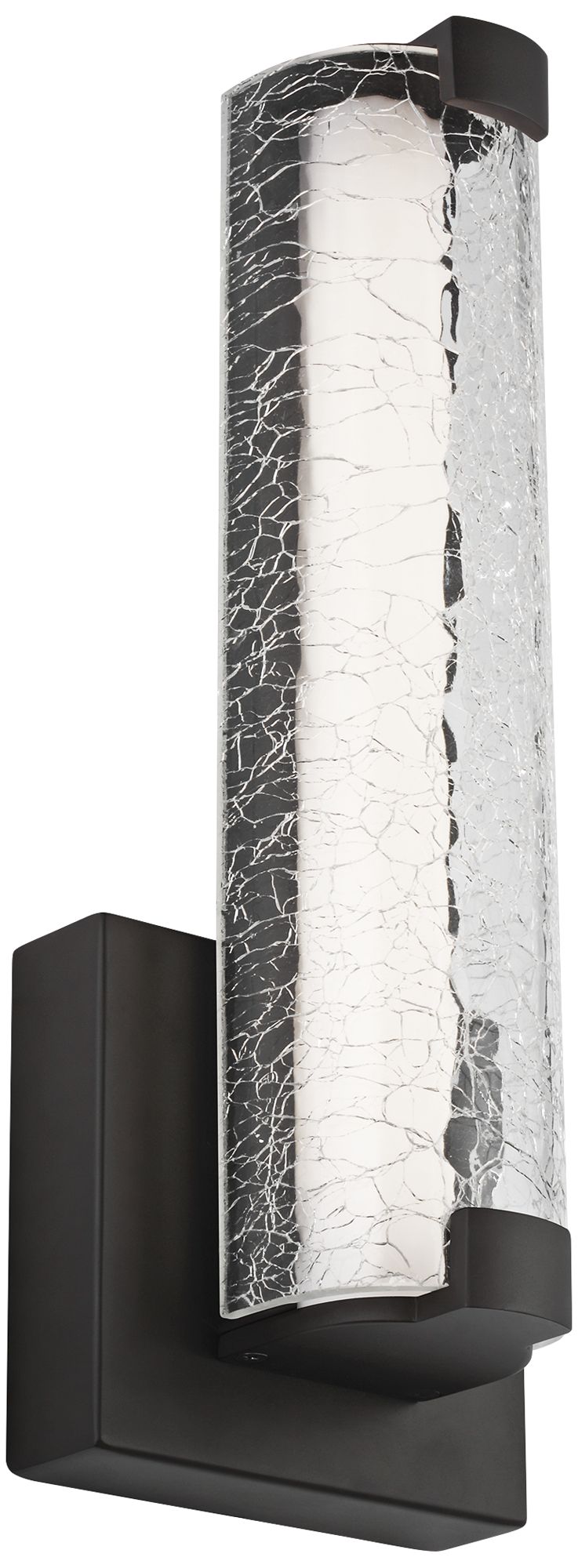 Cutler 13 1/2"High Bronze and Crackle Glass LED Wall Sconce