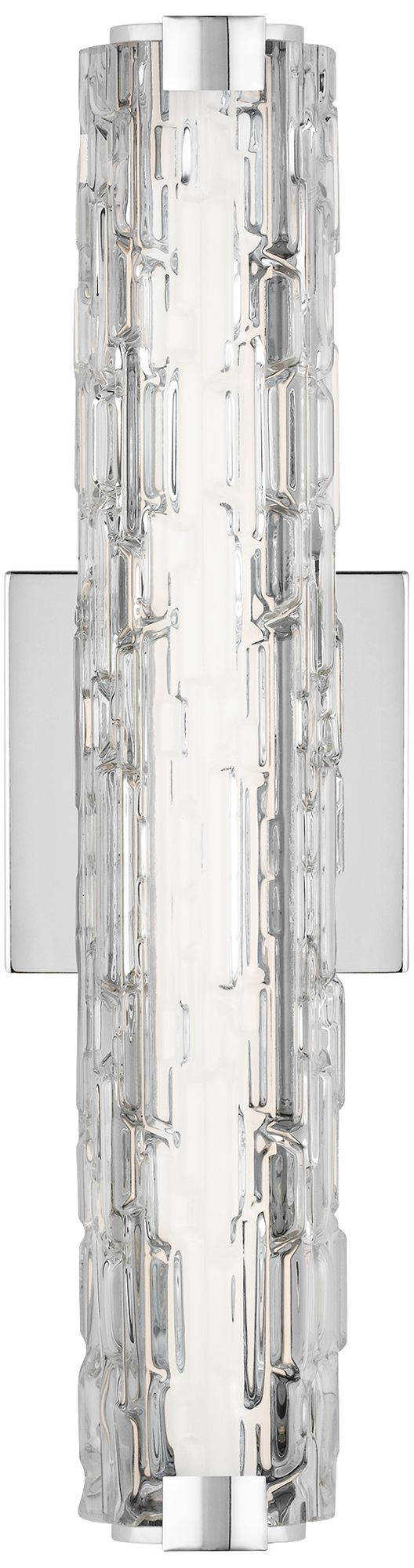 Feiss Cutler 18" High Chrome and Rock Glass LED Wall Sconce