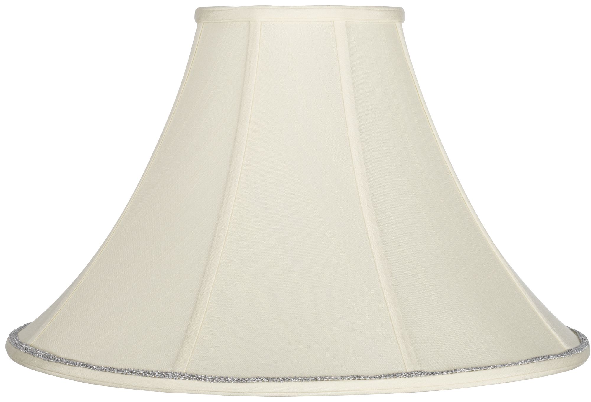 Creme Bell Shade with Silver Scroll Trim 7x20x13.75 (Spider)