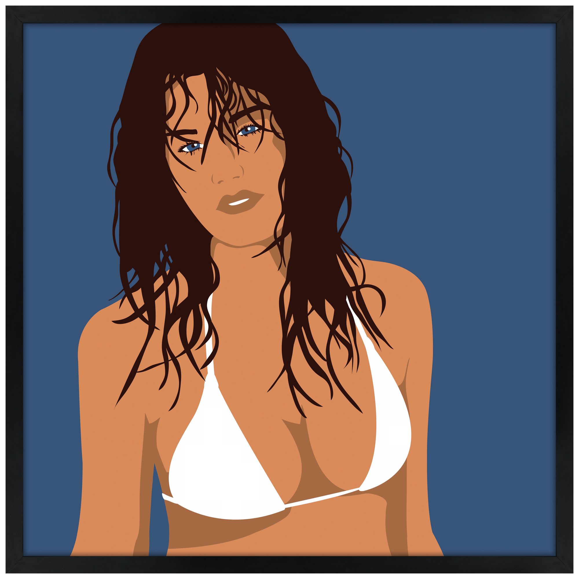 Blue Eyes 26" Square Black Giclee Wall Art