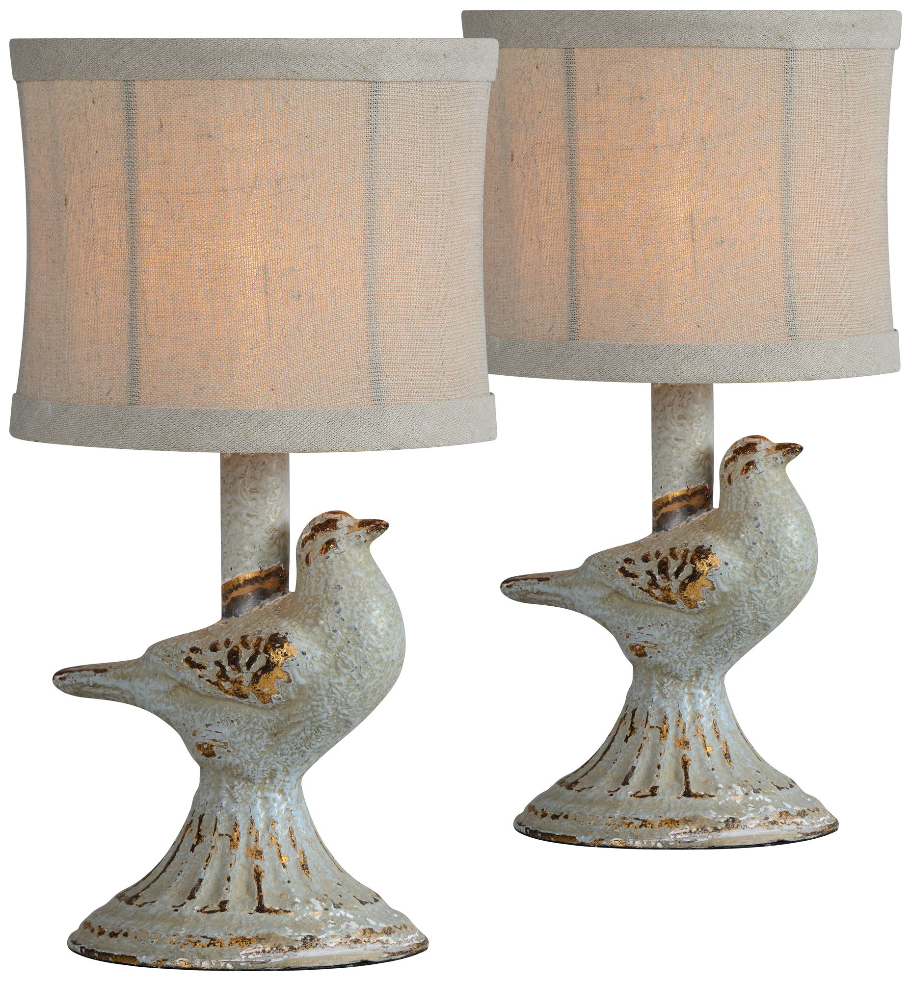 Forty West Robin Blue 12" High Accent Table Lamps Set of 2