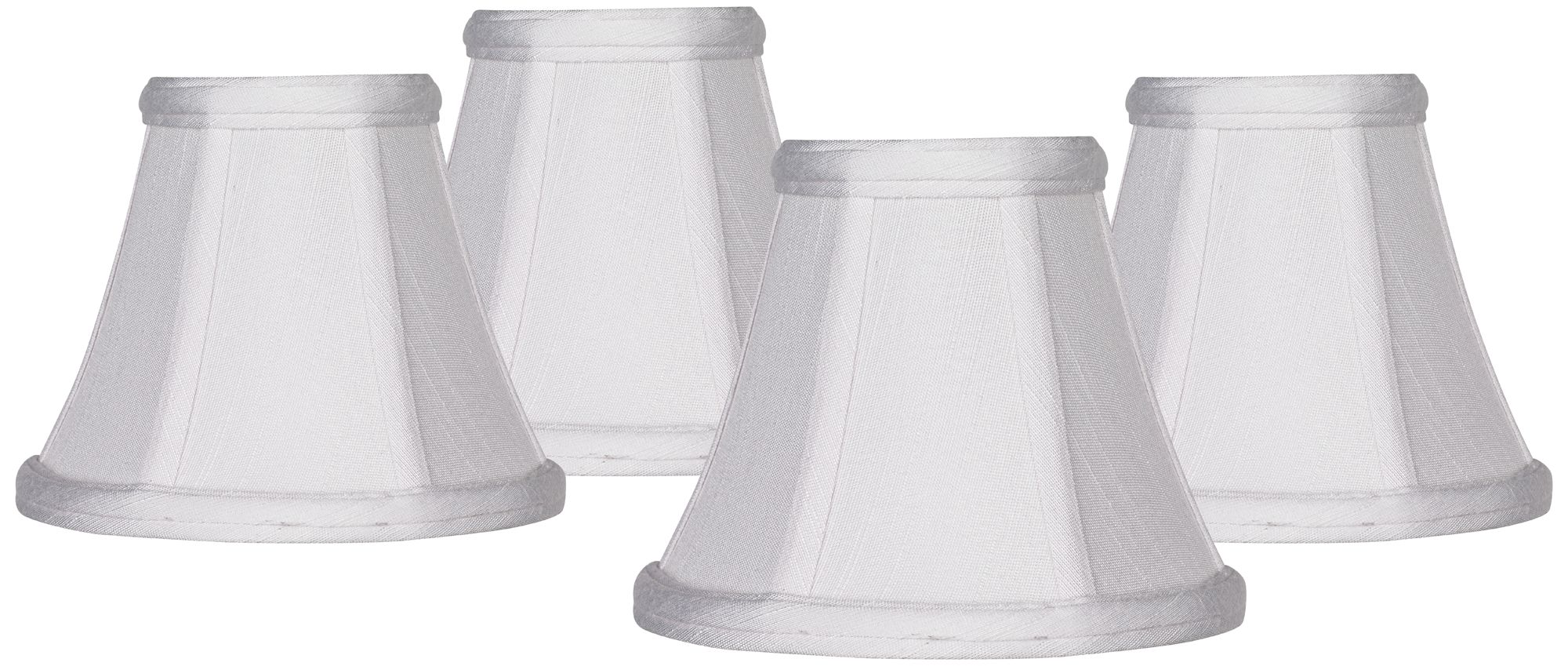 Springcrest White Fabric Chandelier Clip Shades 3x6x5 (clip-on) Set Of 4