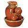 Country Jar 9" High Ceramic Red Table Fountain