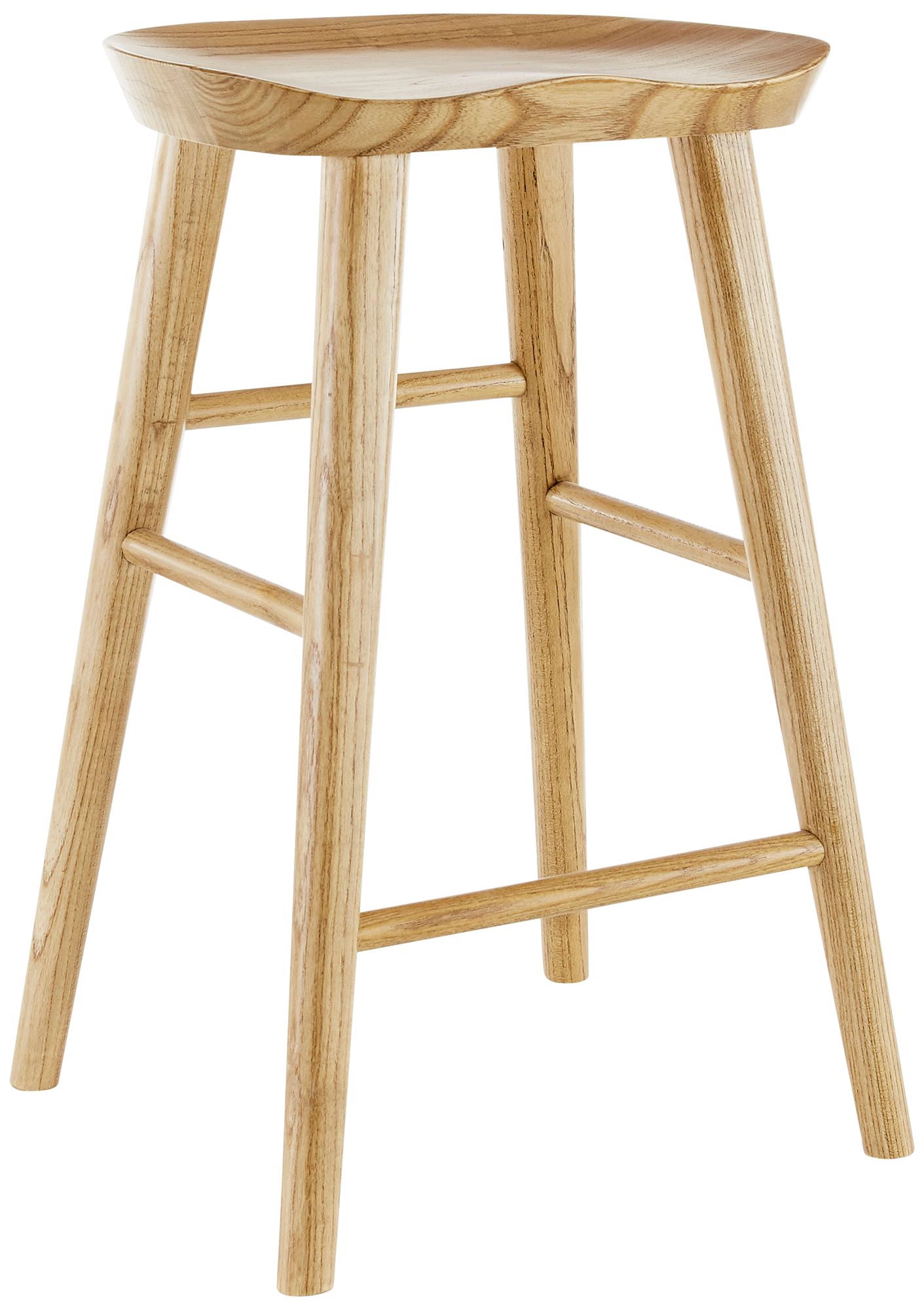 Euro Style Vieno 26" High Natural Wood Counter Stool