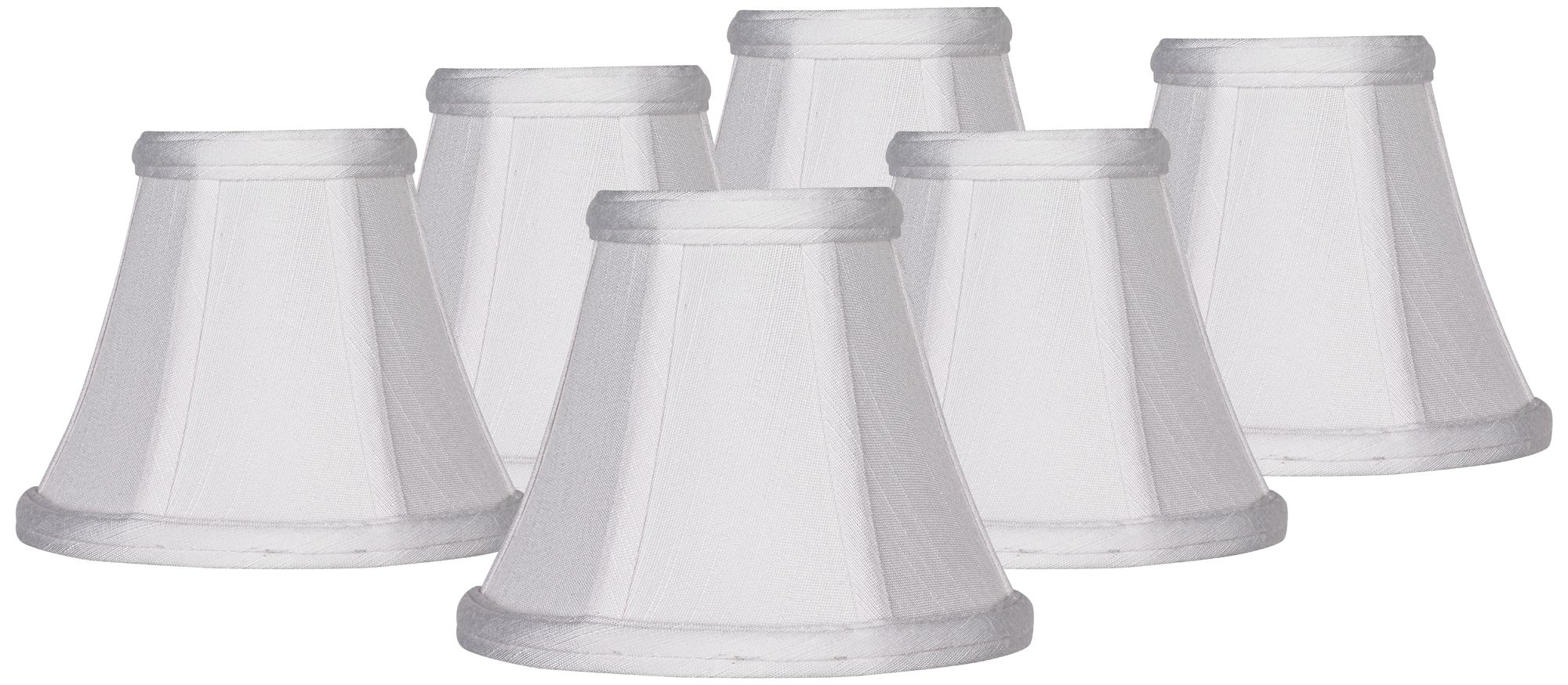 Springcrest White Fabric Chandelier Clip Shades 3x6x5 (clip-on) Set Of 6