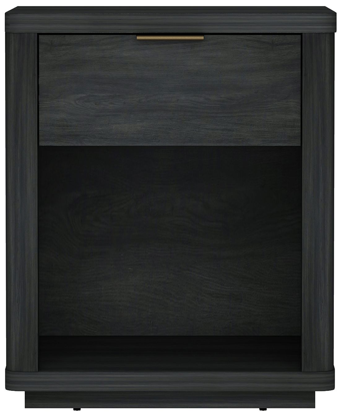Evelyn Modern Nightstand with 1 Full Extension Drawer in Charcoal Grey