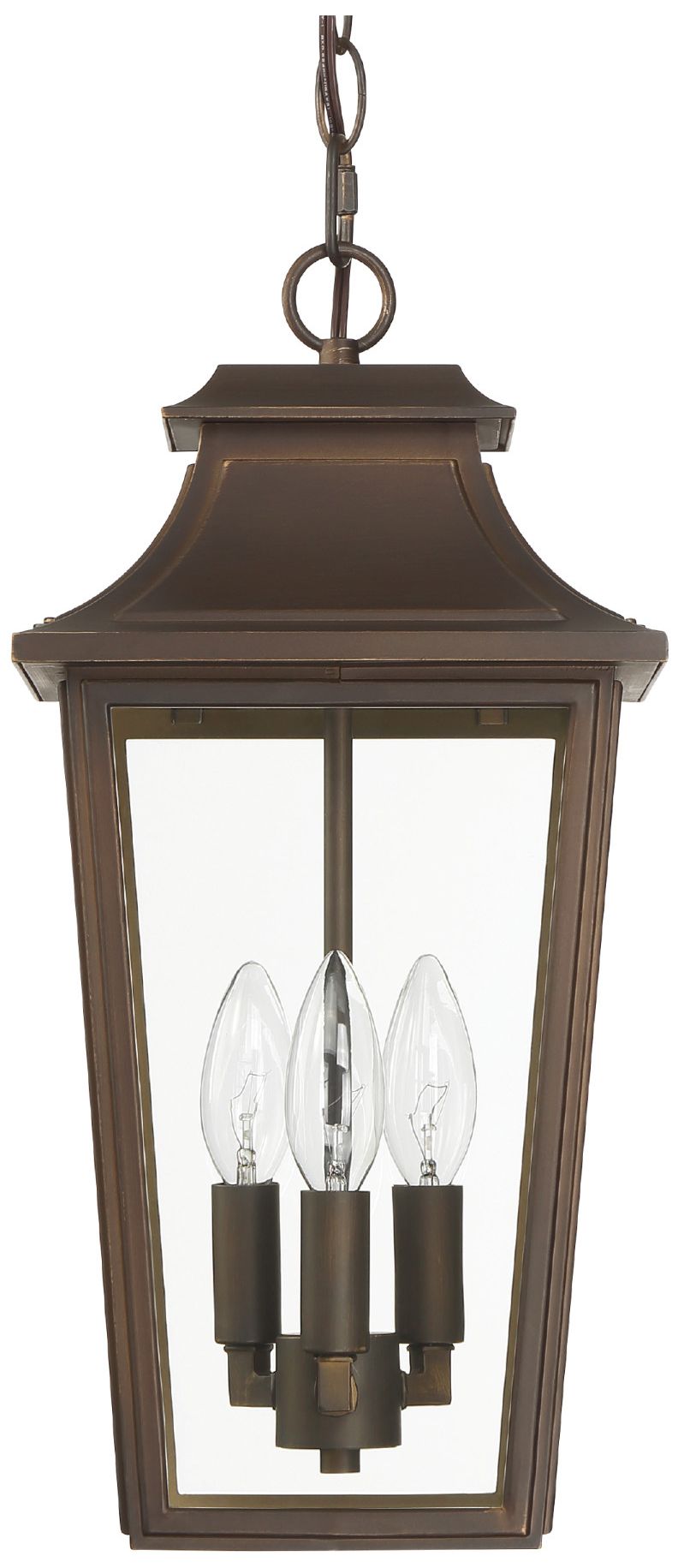 Hunter Spring Cove Matte Bronze Outdoor 3 Light Large 17 Inch Pendant In Brown