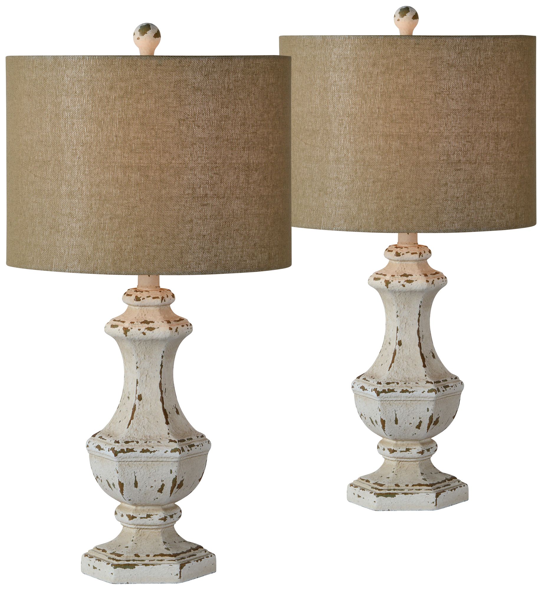 Forty West Chip Cottage White Table Lamps Set of 2 576N0 Lamps Plus