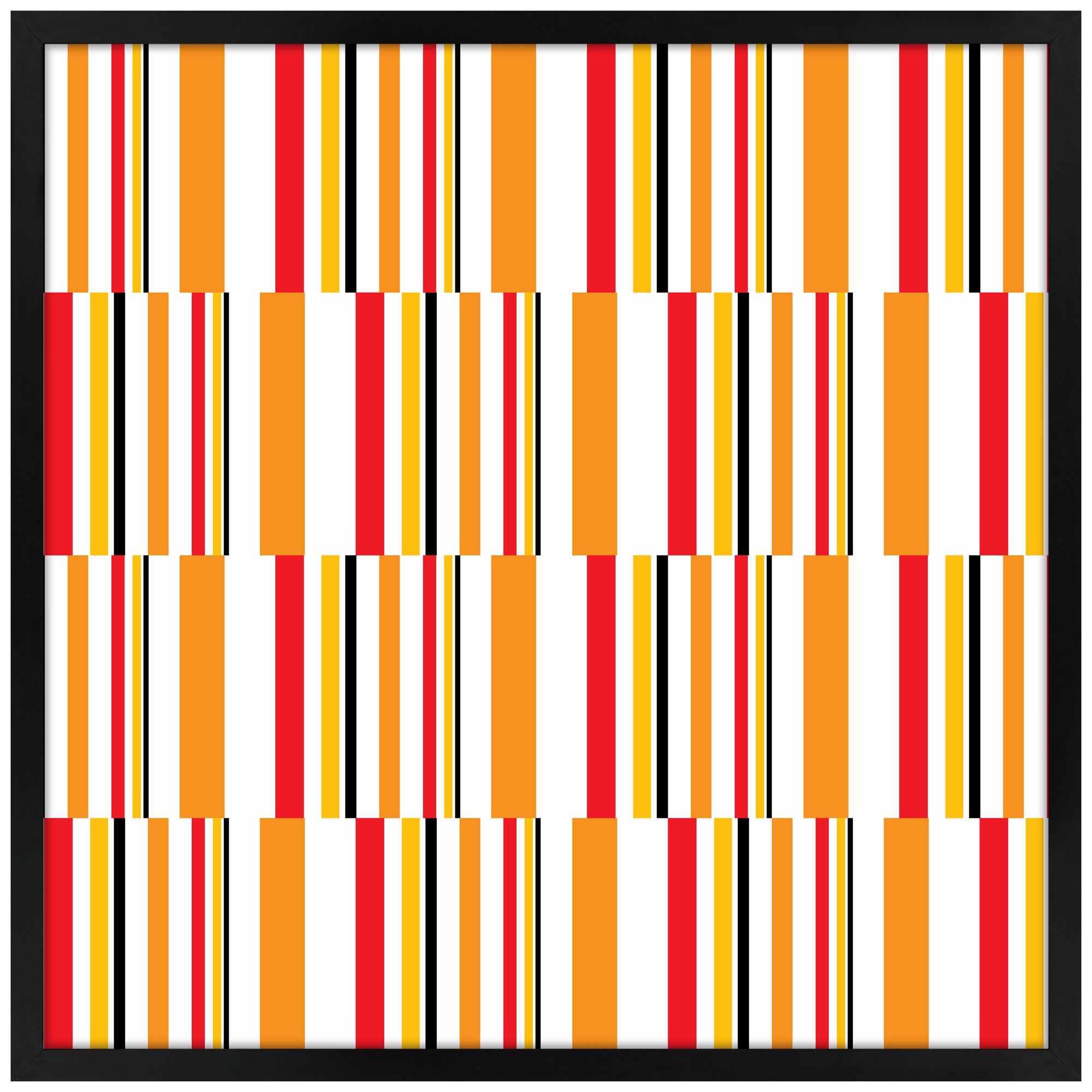 Summer Stripes 26" Square Black Giclee Wall Art