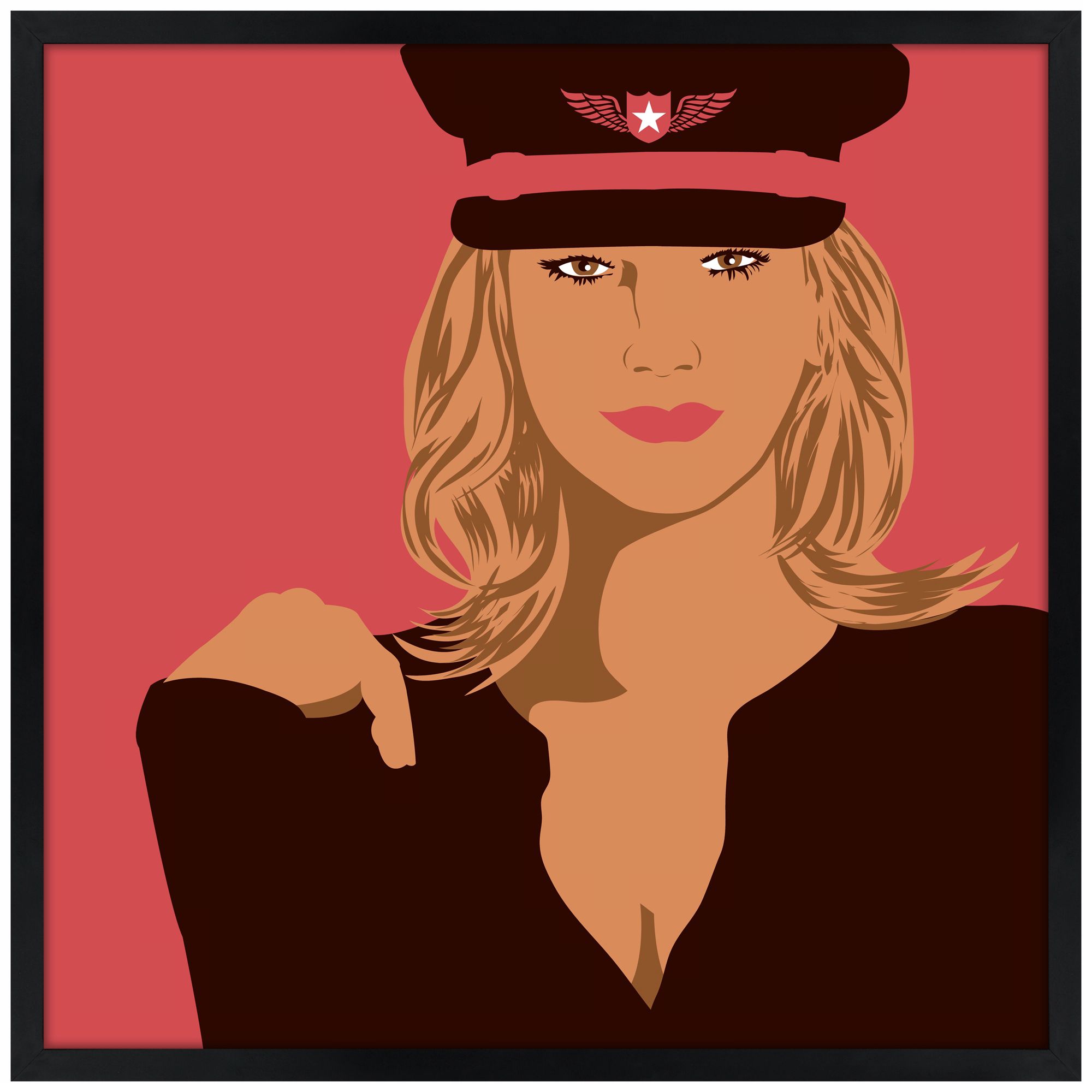 Sofia 26" Square Black Giclee Wall Art