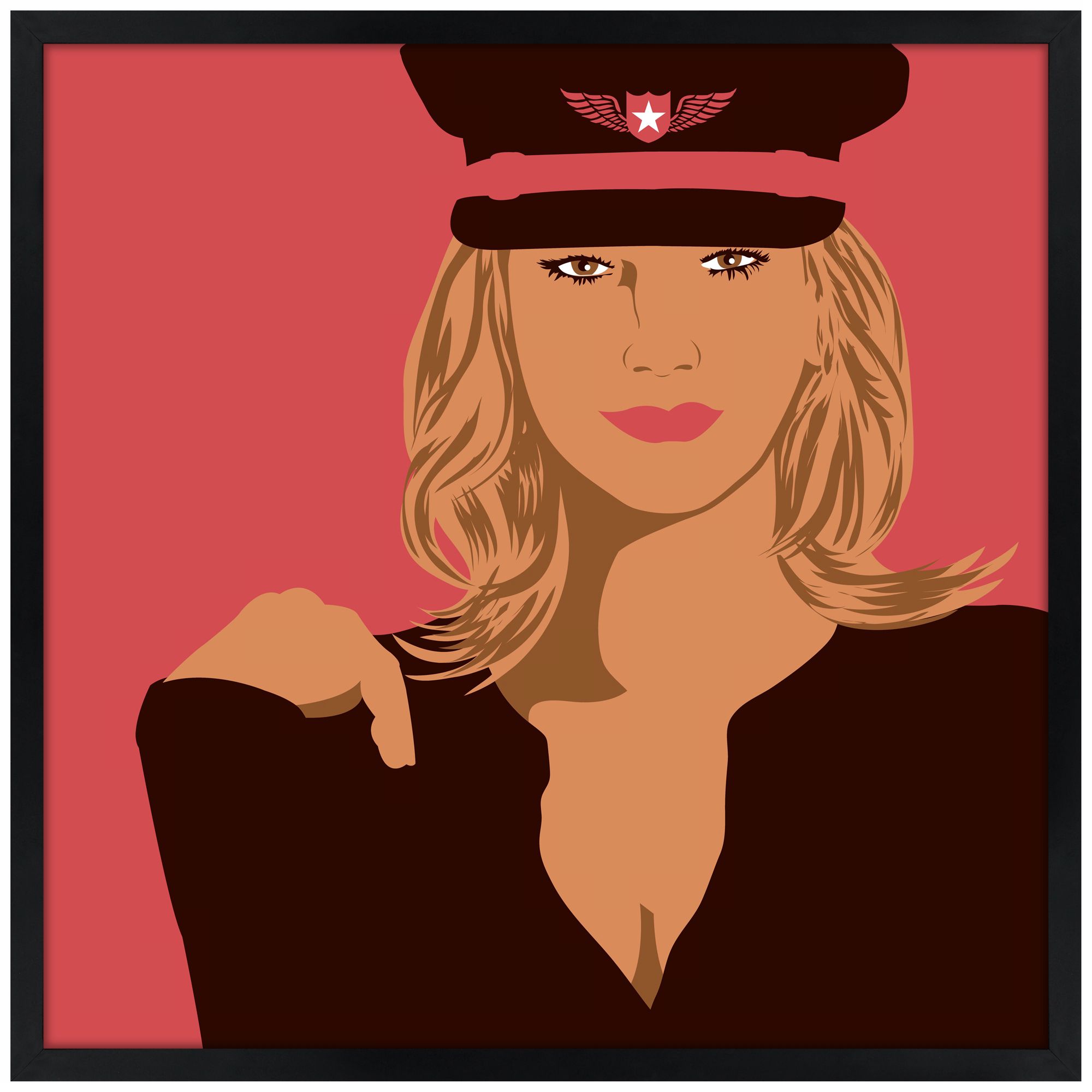 Sofia 31" Square Black Giclee Wall Art