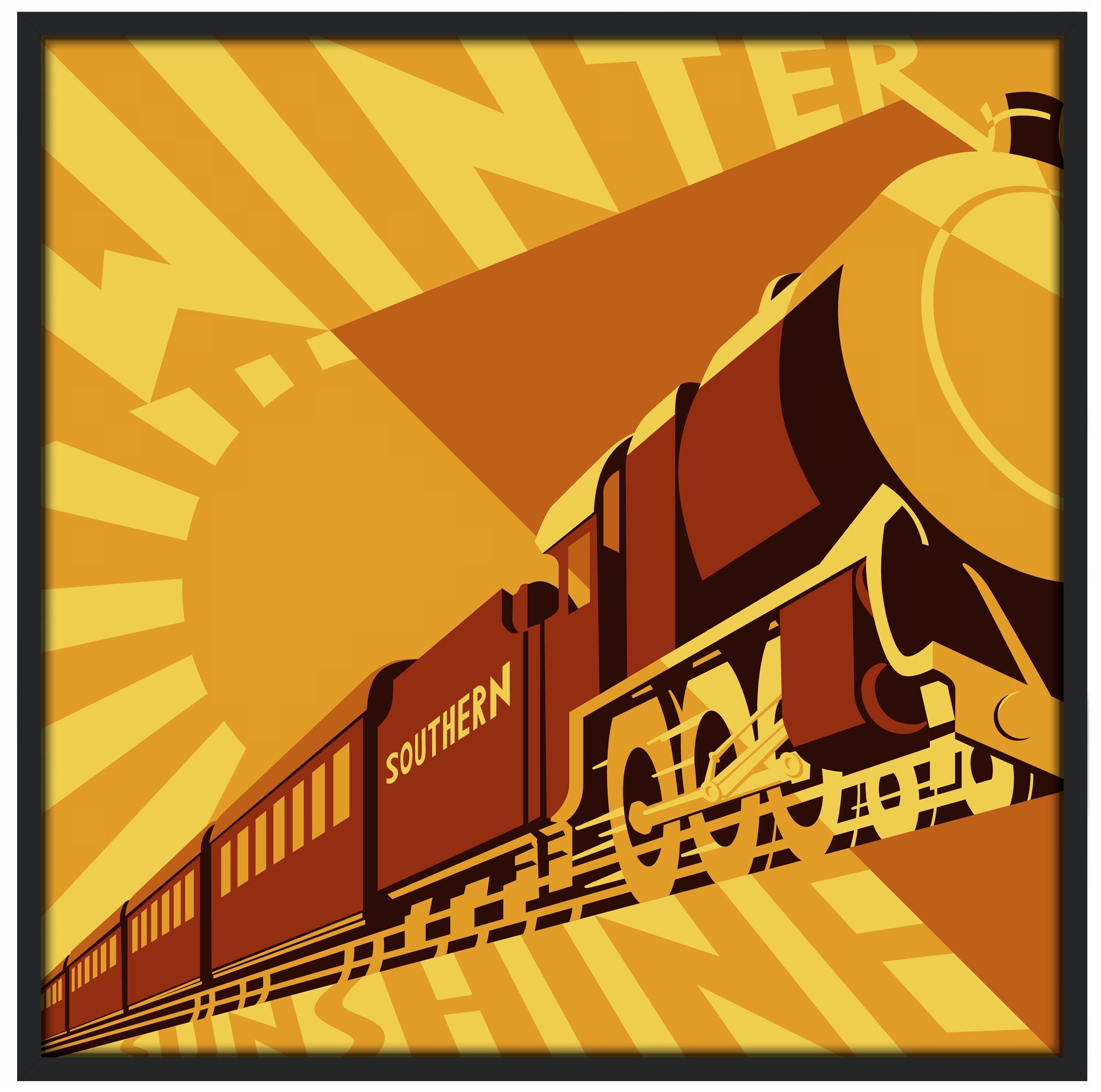 Southern Passage 37" Square Black Giclee Wall Art