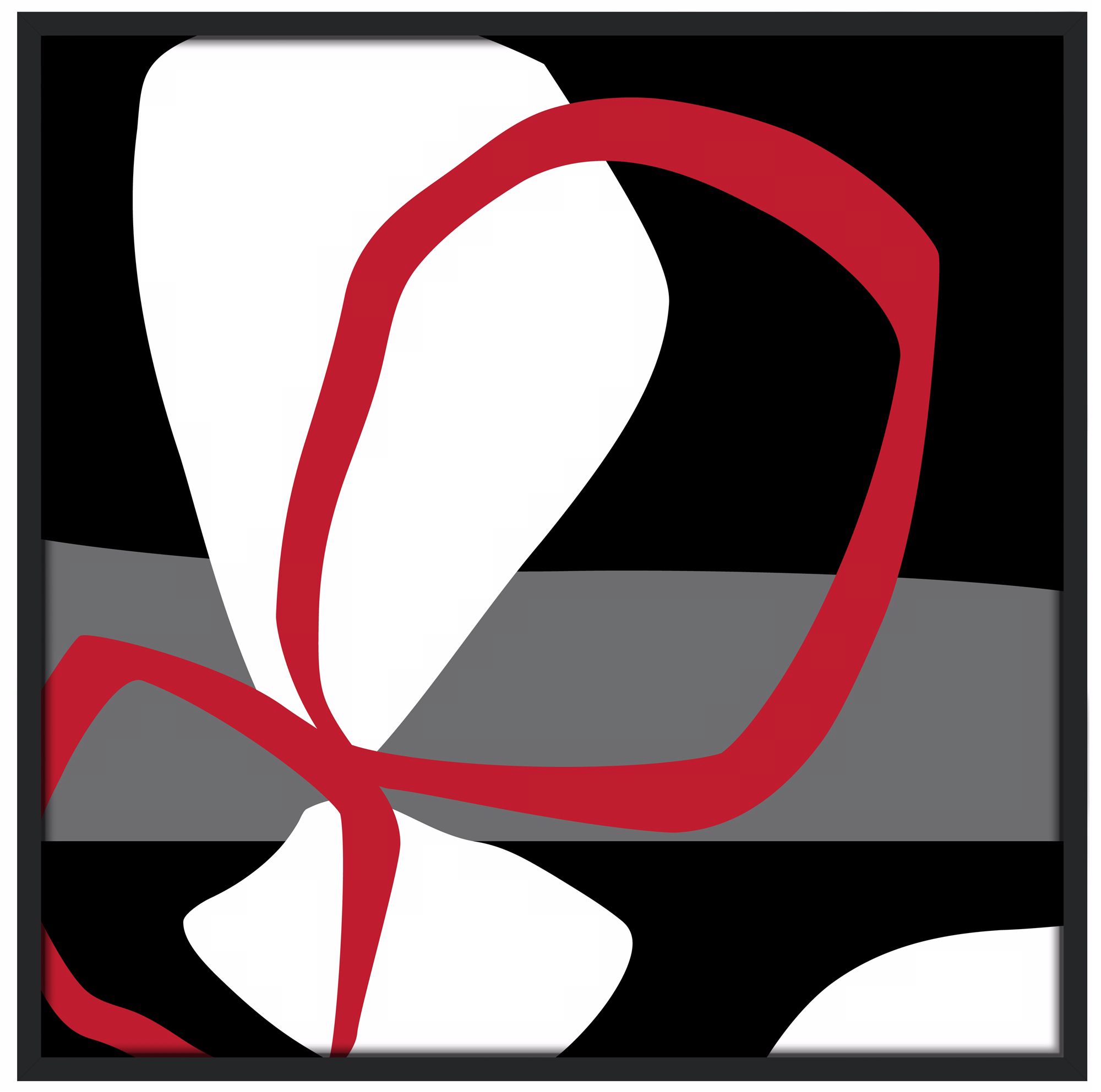 Fleur 37" Square Black Giclee Wall Art