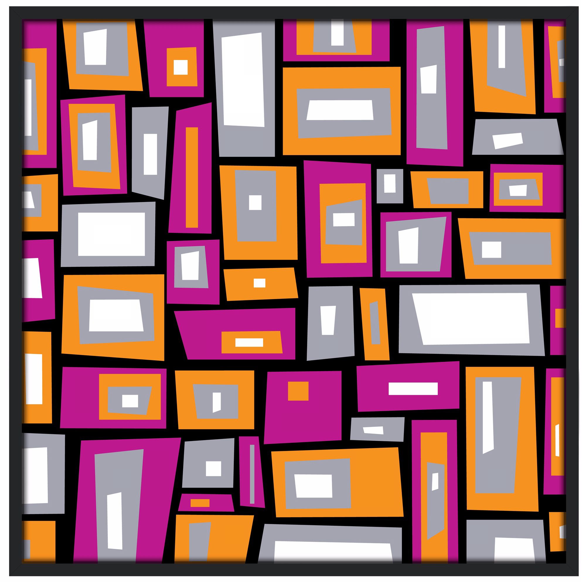 Downtown Fields 37" Square Black Giclee Wall Art