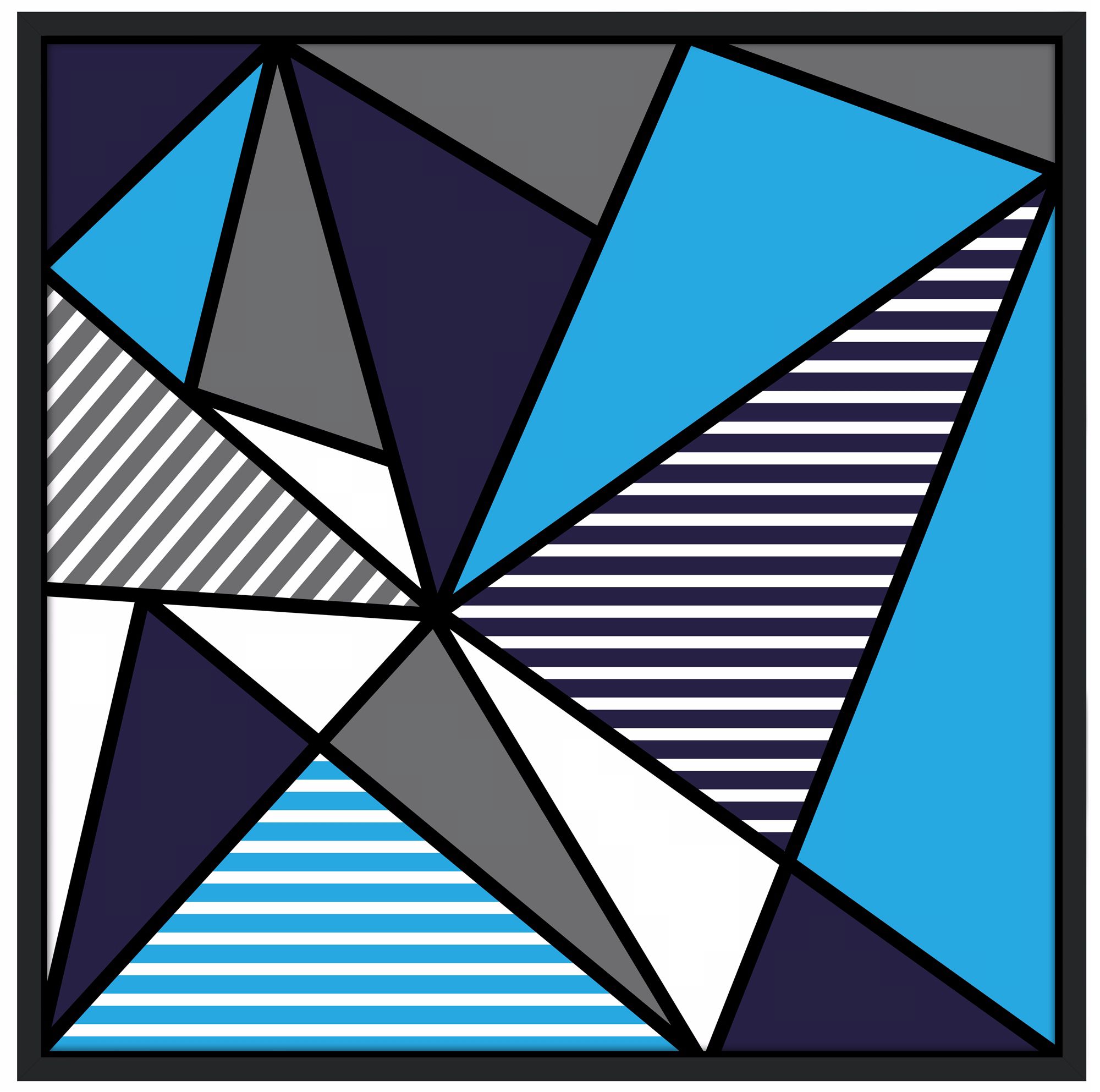 Triangle Jazz 37" Square Black Giclee Wall Art