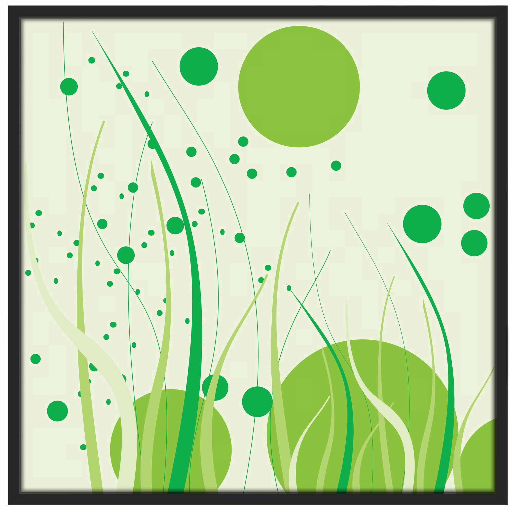 Tall Grass 37" Square Giclee Black Wall Art