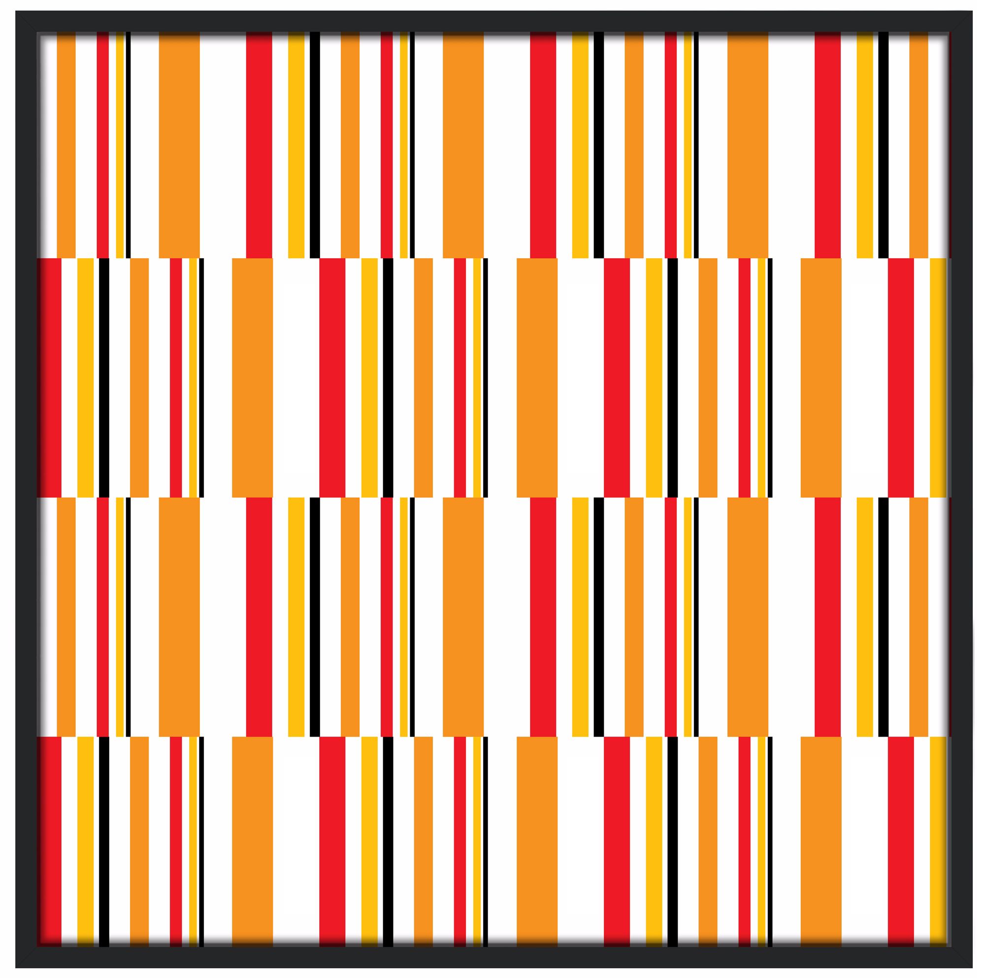 Summer Stripes 37" Square Black Giclee Wall Art