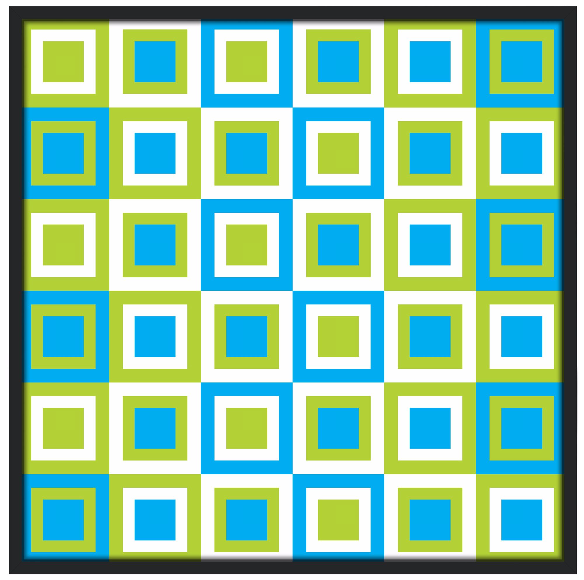 Bouncing Boxes 37" Square Black Giclee Wall Art