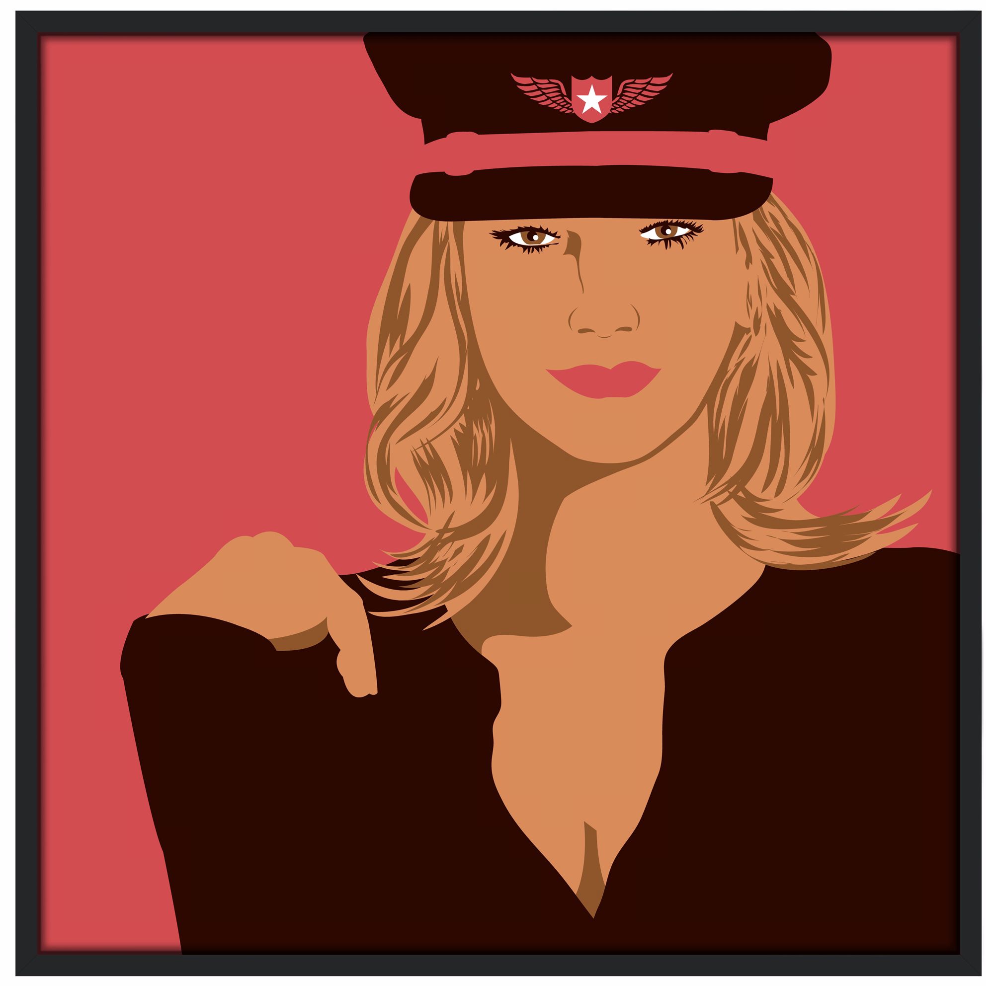 Sofia 37" Square Black Giclee Wall Art