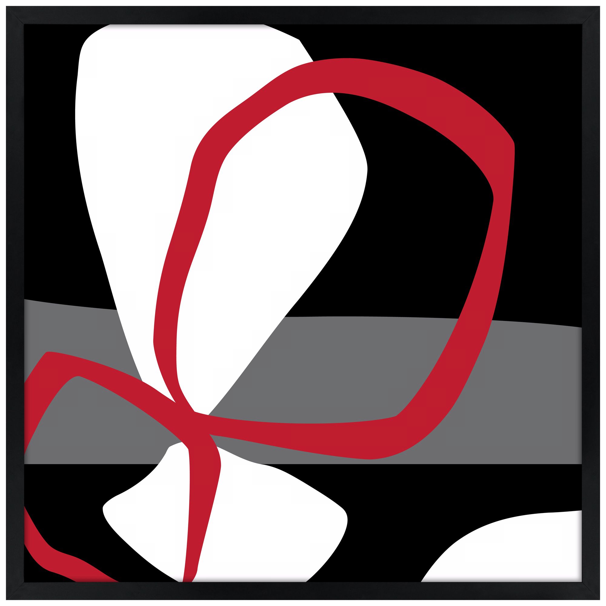 Fleur 21" Square Black Giclee Wall Art