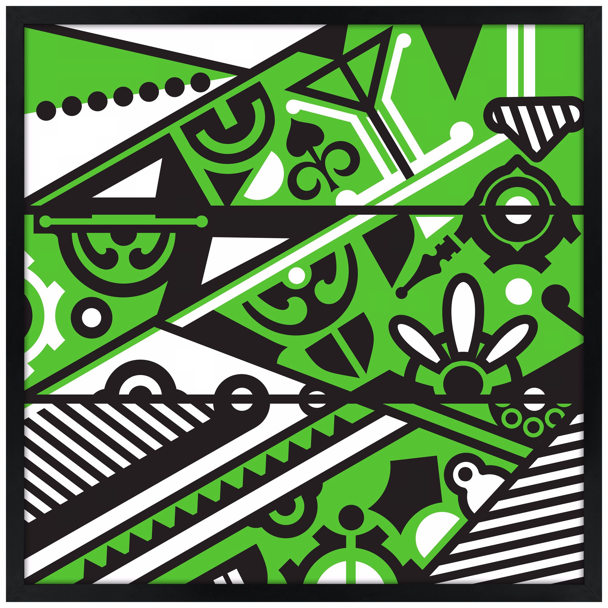 21" Square Black Giclee Wall Art