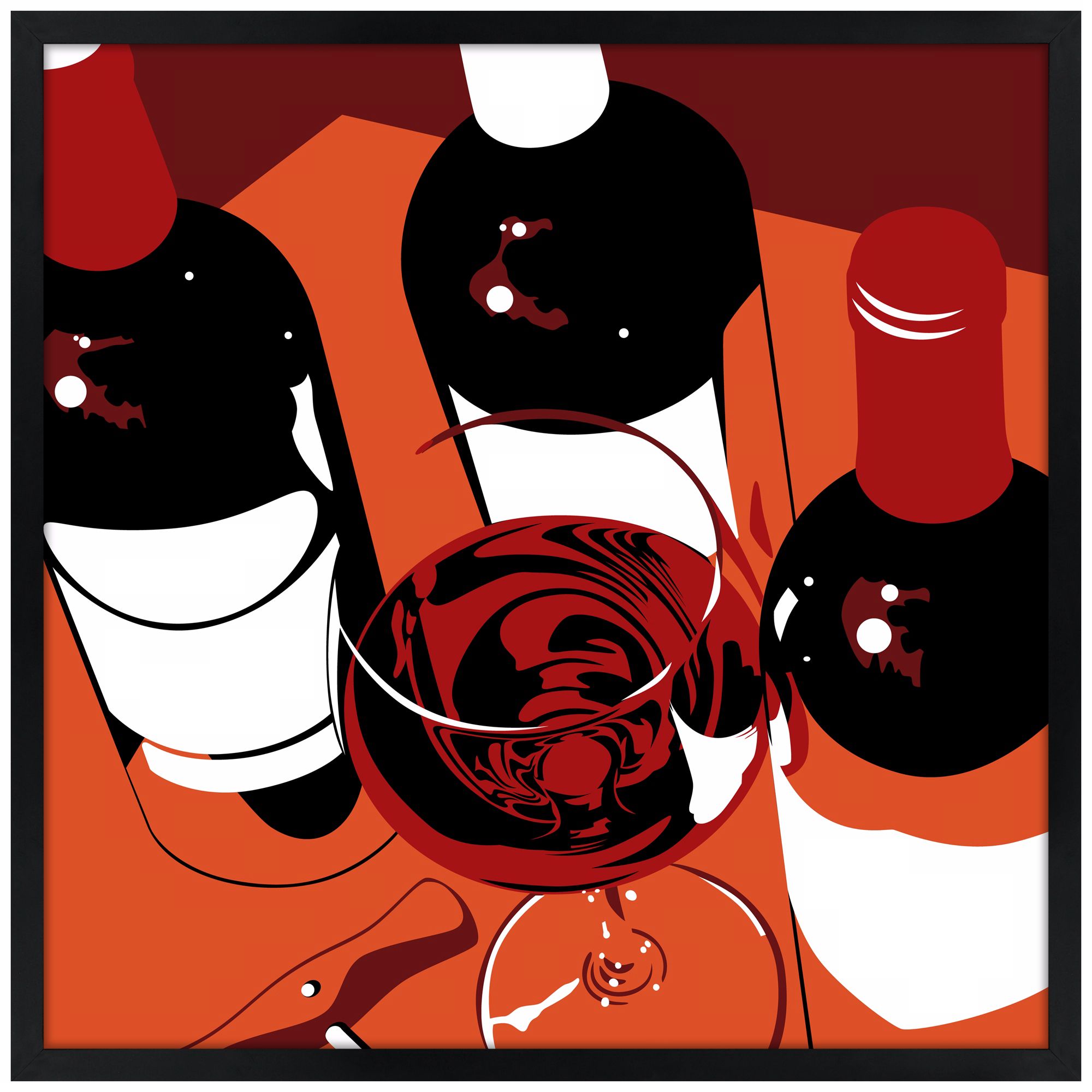 Pinot 21" Square Black Giclee Wall Art