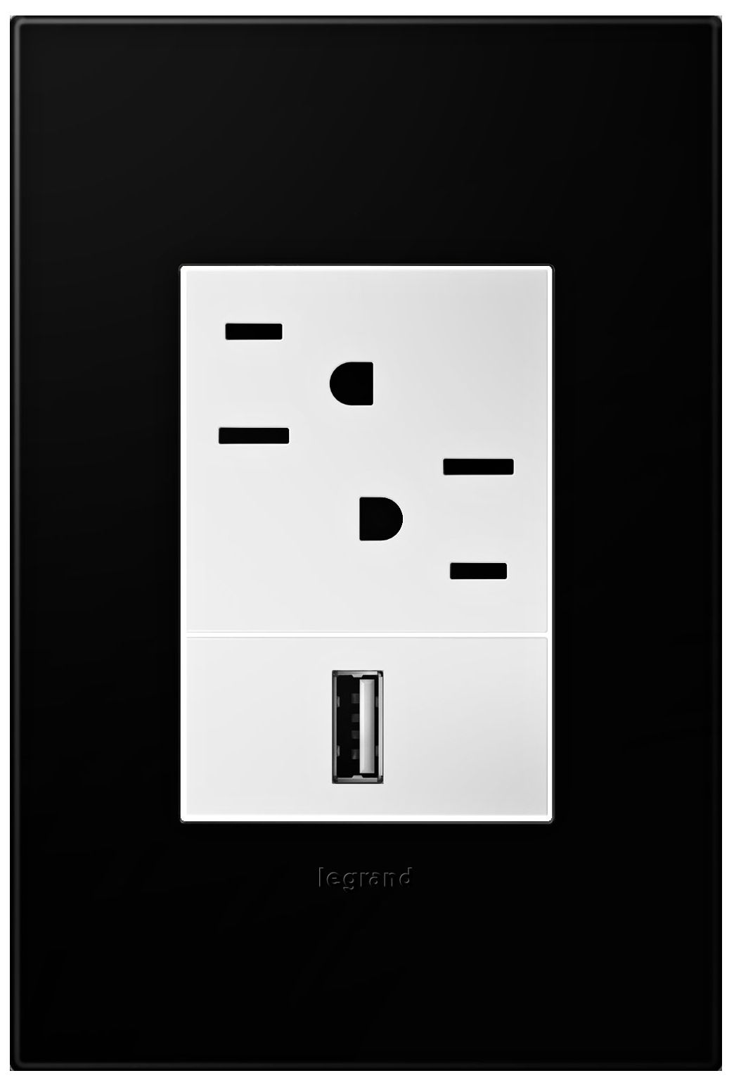 adorne Black Ink 1-Gang+ Wall Plate with Outlets