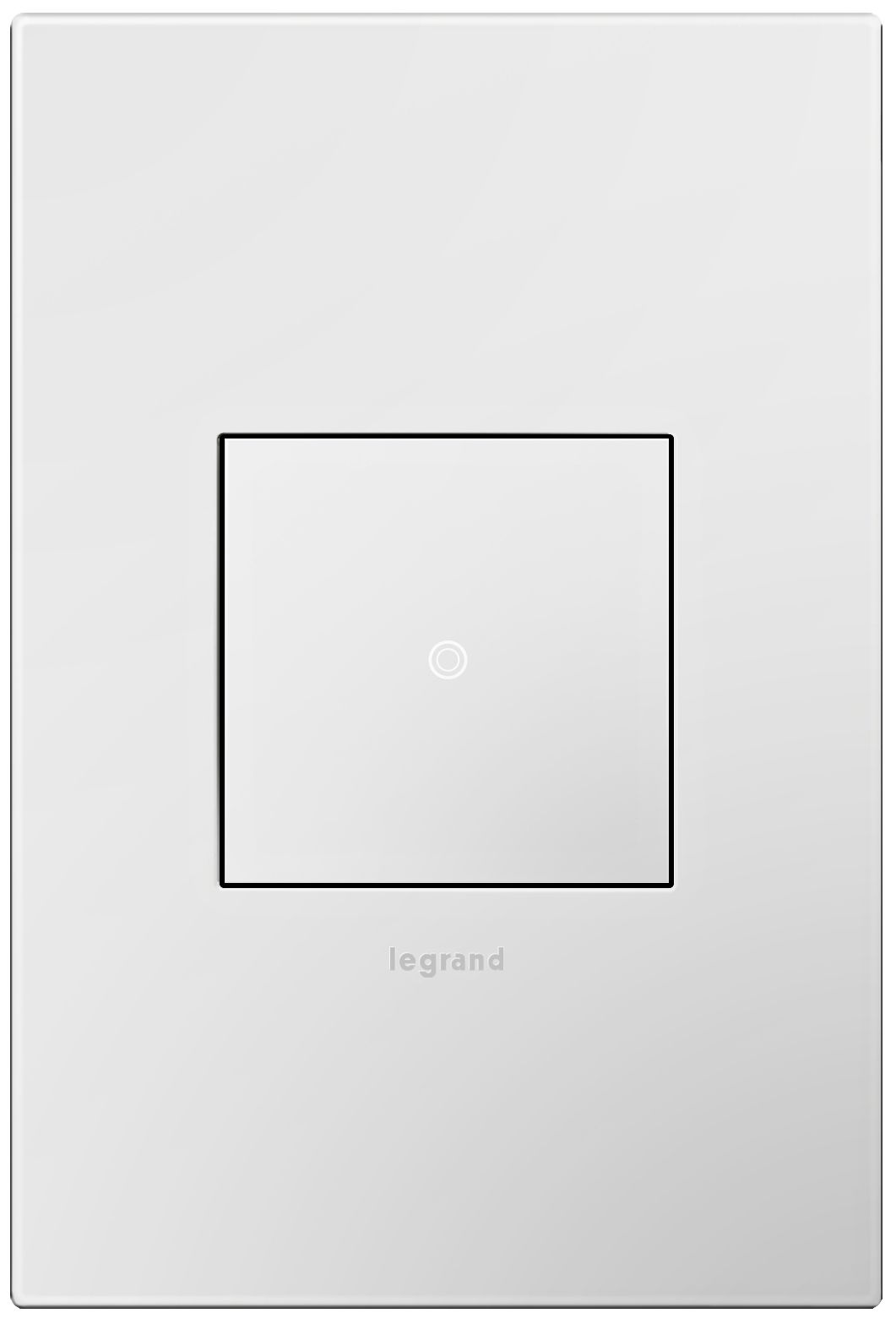 adorne Gloss White 1-Gang Wall Plate with sofTap Switch