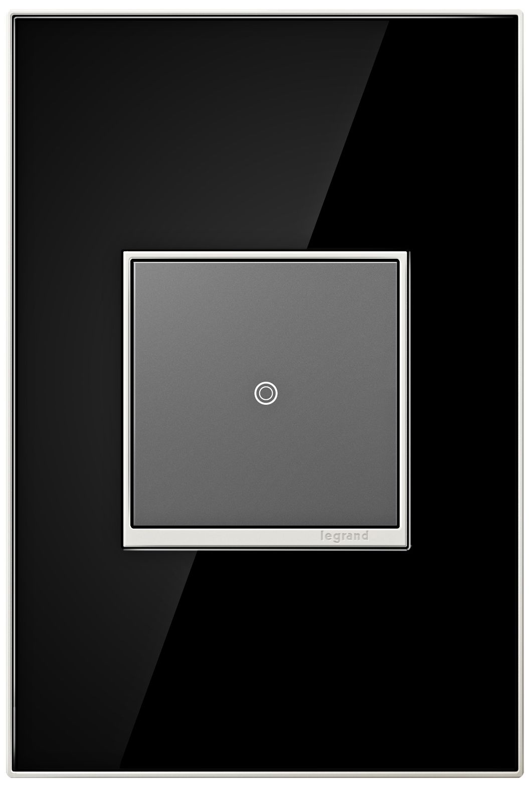 adorne Mirror Black 1-Gang Real Metal Wall Plate with Switch