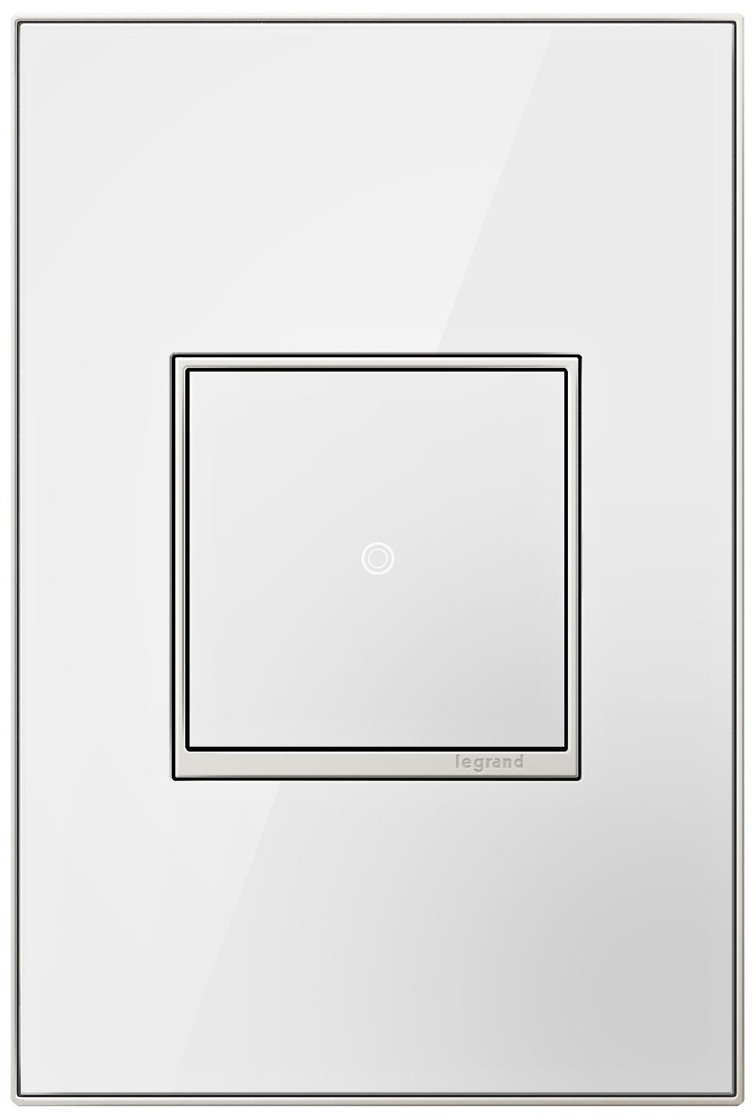 adorne Mirror White 1-Gang Real Metal Wall Plate with Switch