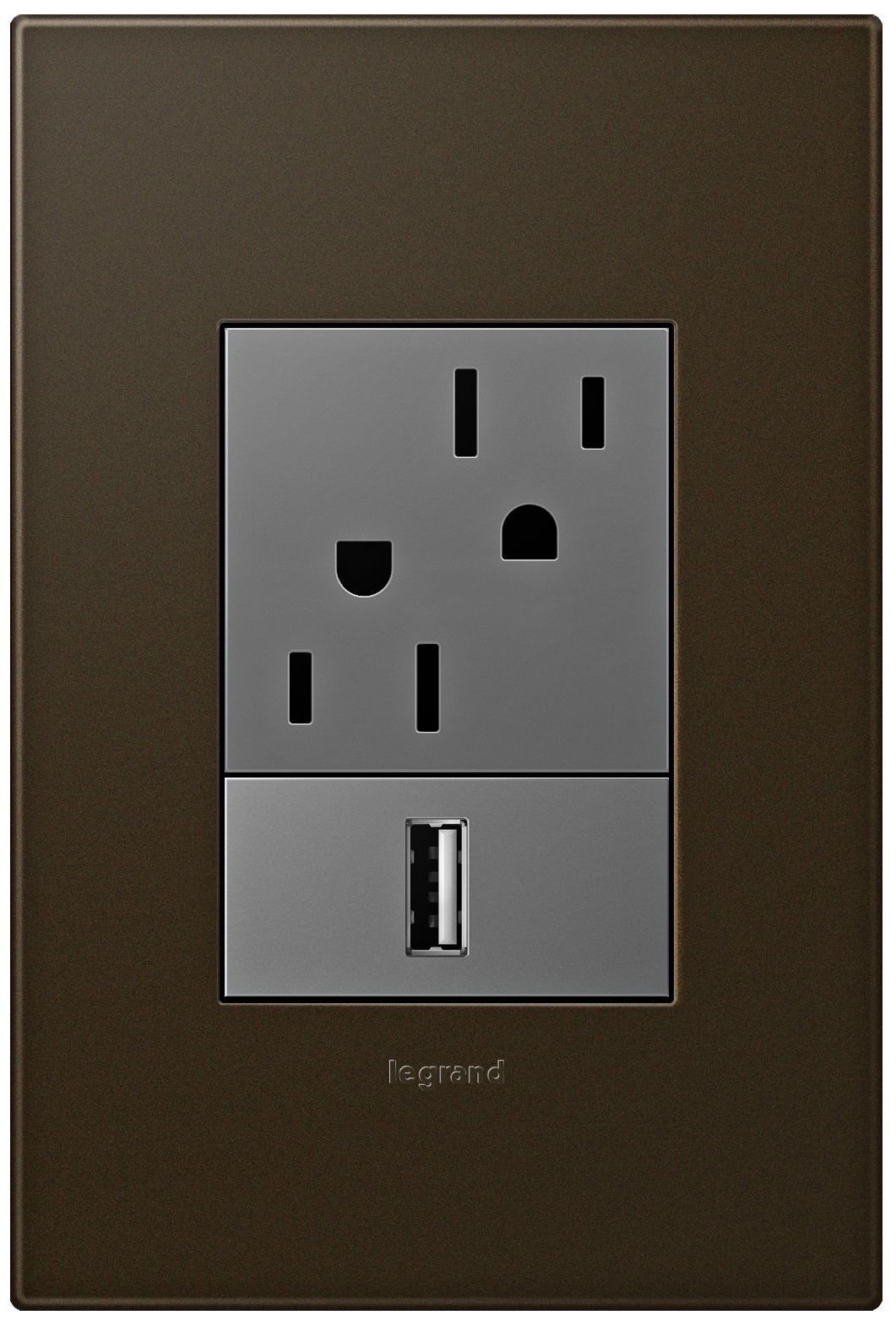 adorne Bronze 1-Gang+ Wall Plate with Outlets