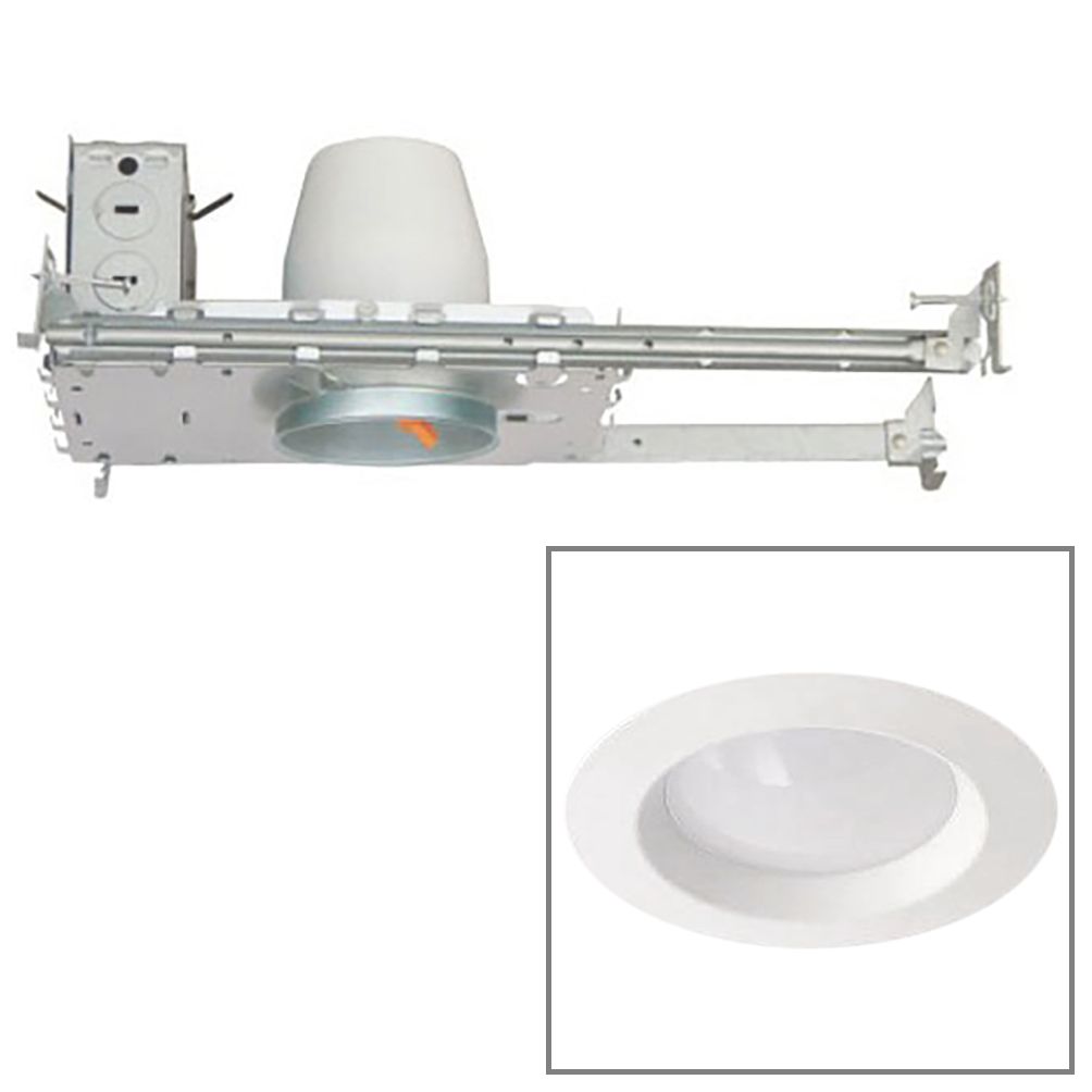 White 3" Airtight 8 Watt LED New Construction Recessed Kit