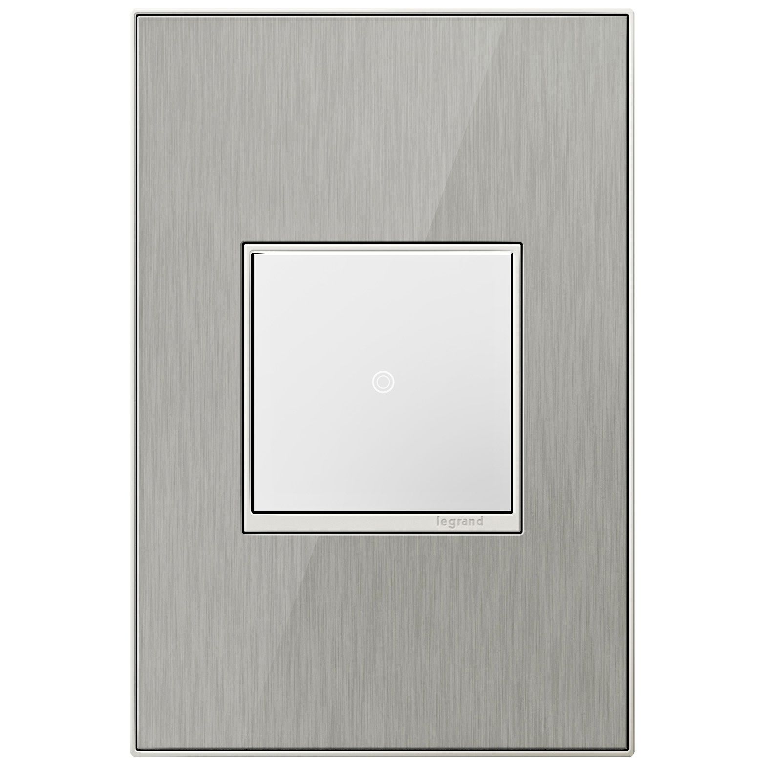 Brushed Stainless Steel 1-Gang Cast Metal Wall Plate w/ Switch