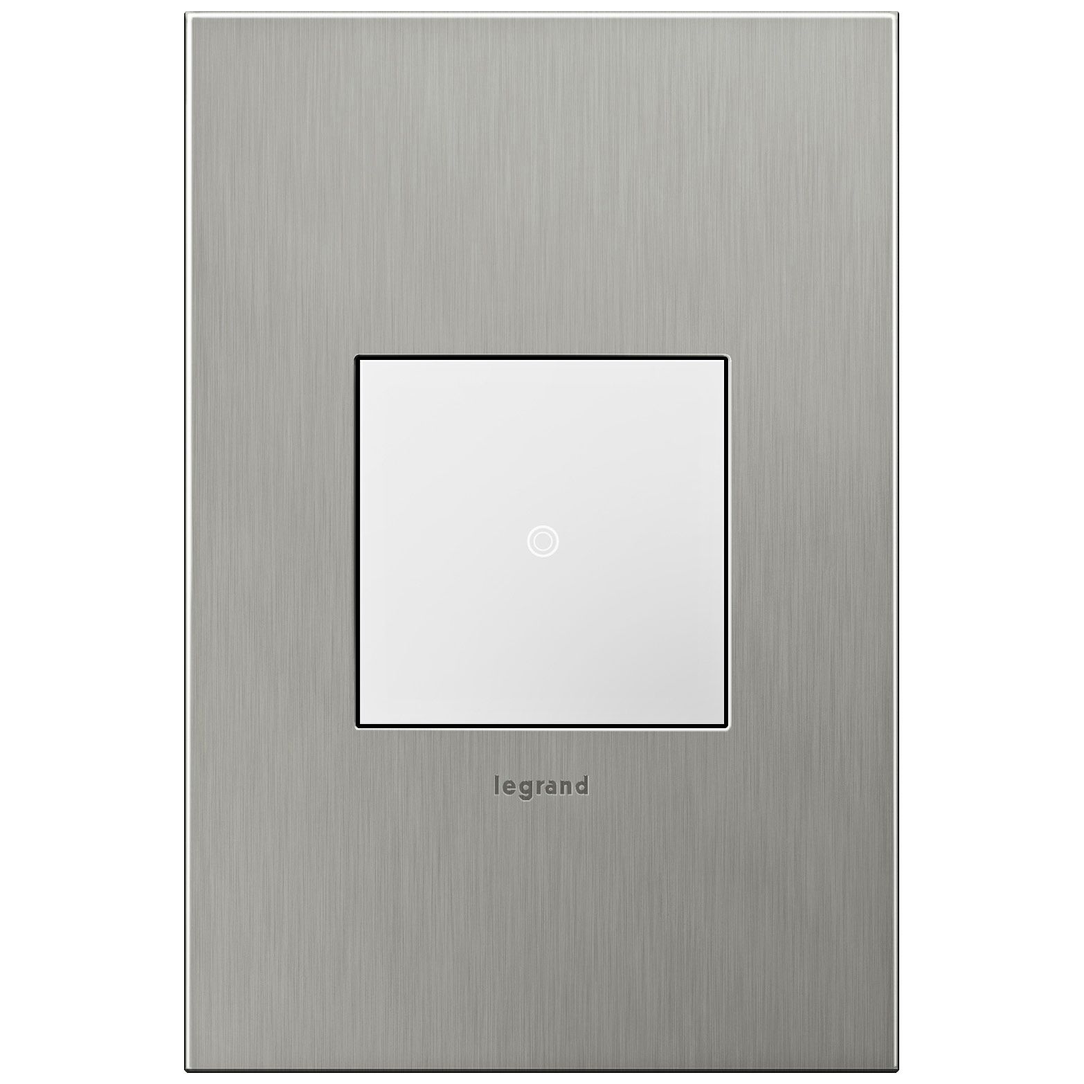 adorne Brushed Stainless 1-Gang Real Metal Wall Plate w/ Switch