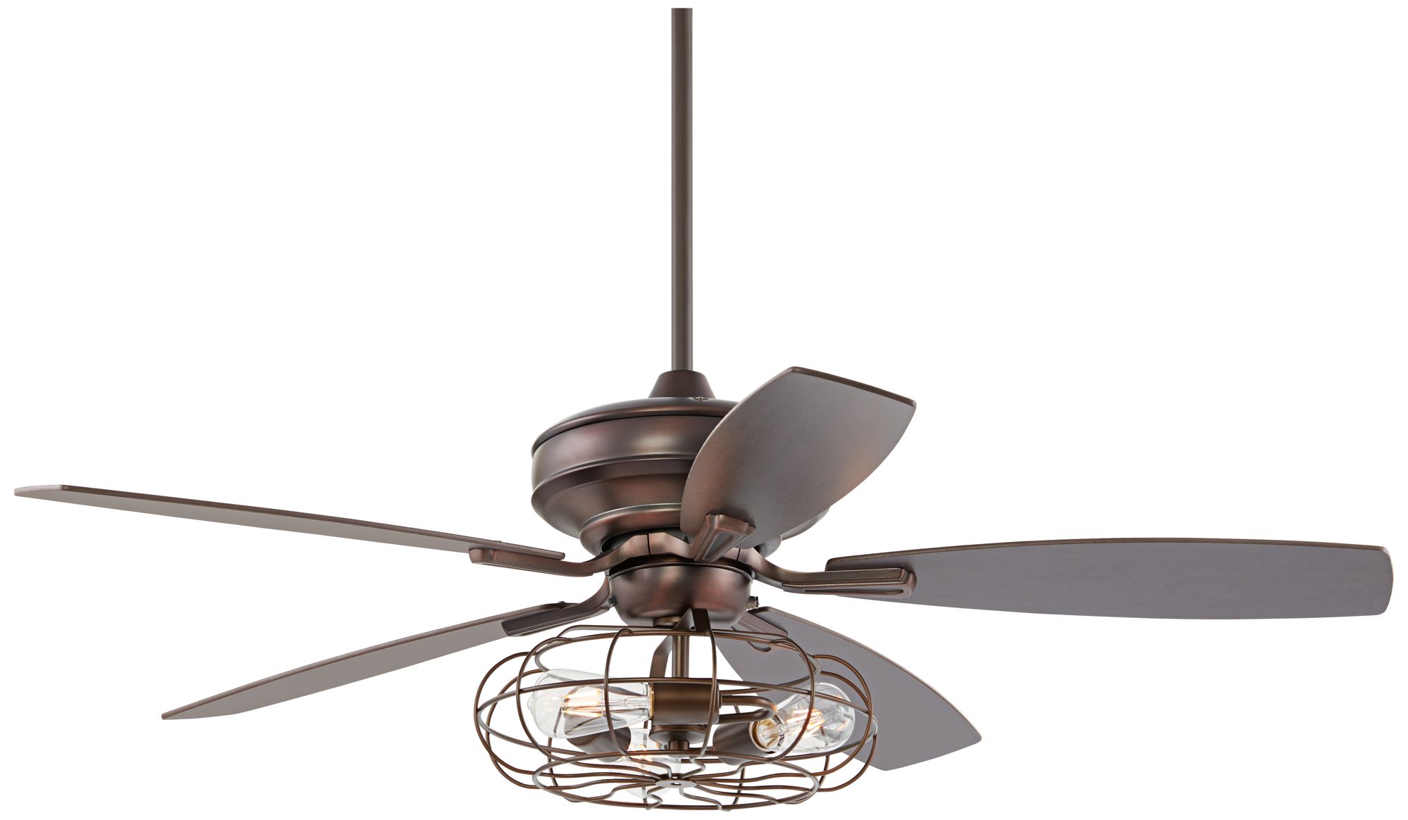52 Oil Brushed Bronze Ceiling Fan W Cage Led Light Kit