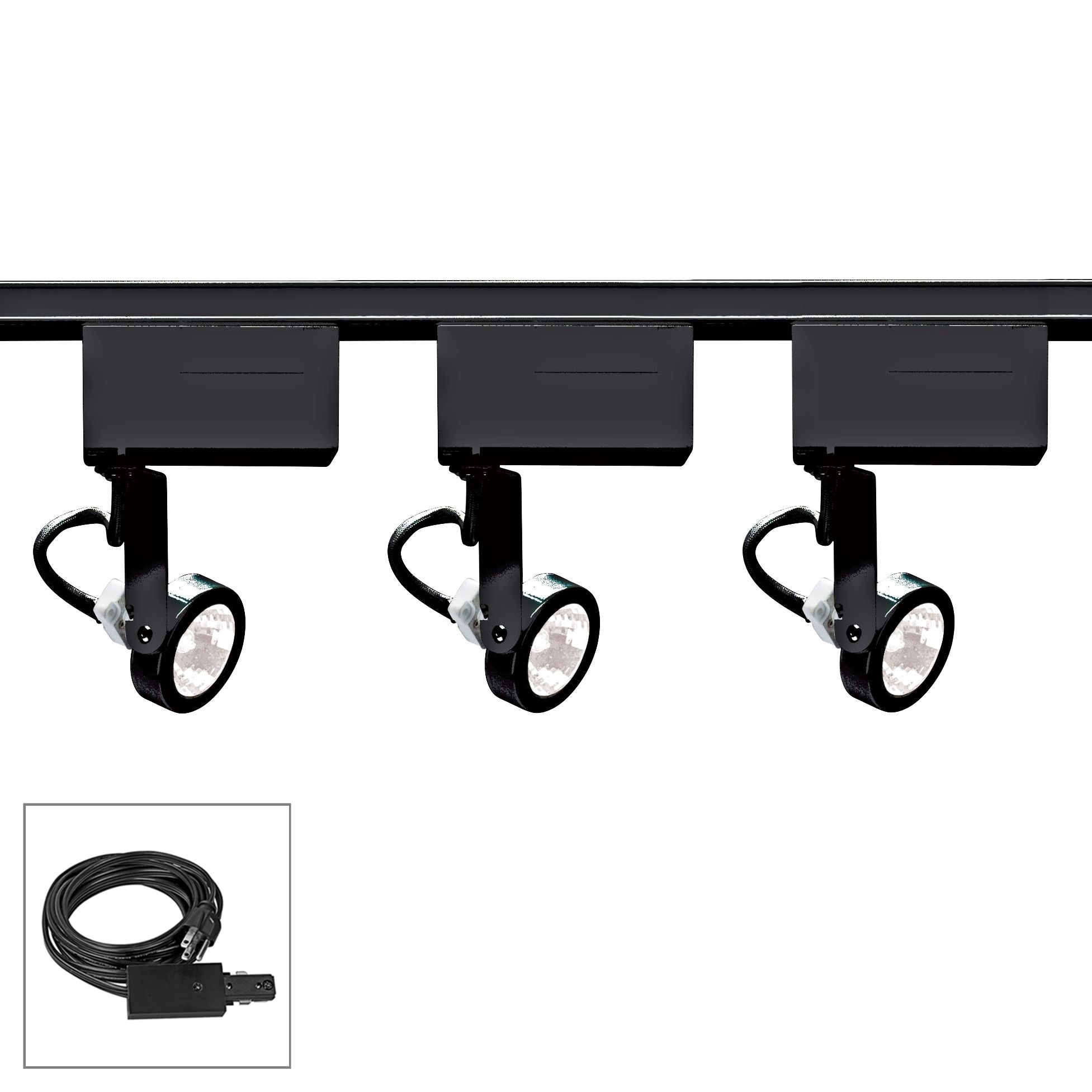 Nuvo Lighting 3Light Black Gimbal Ring PlugIn Track Kit 57T88