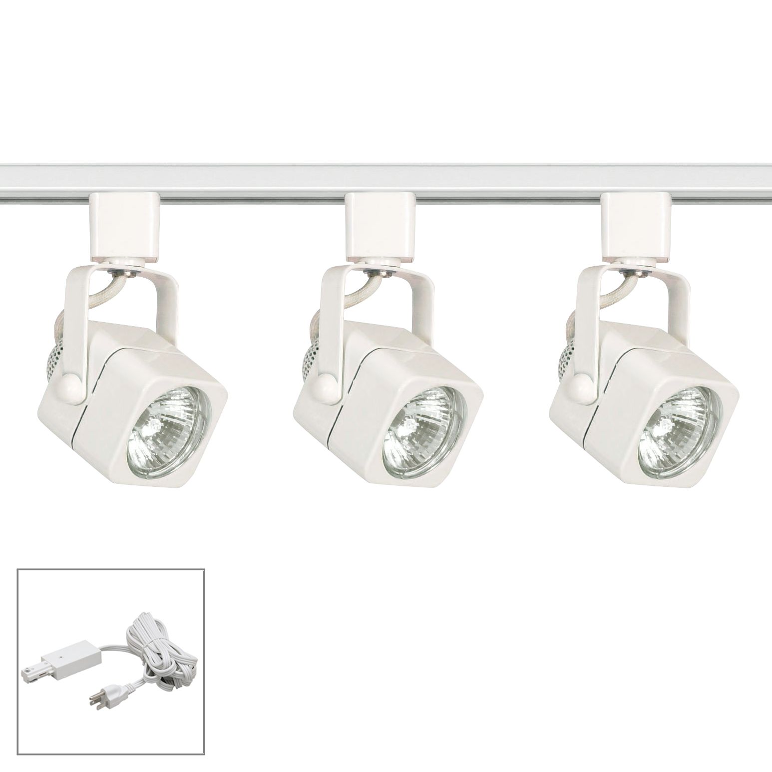 Nuvo Lighting 3Light White Up/Down Square PlugIn Track Kit 57T96