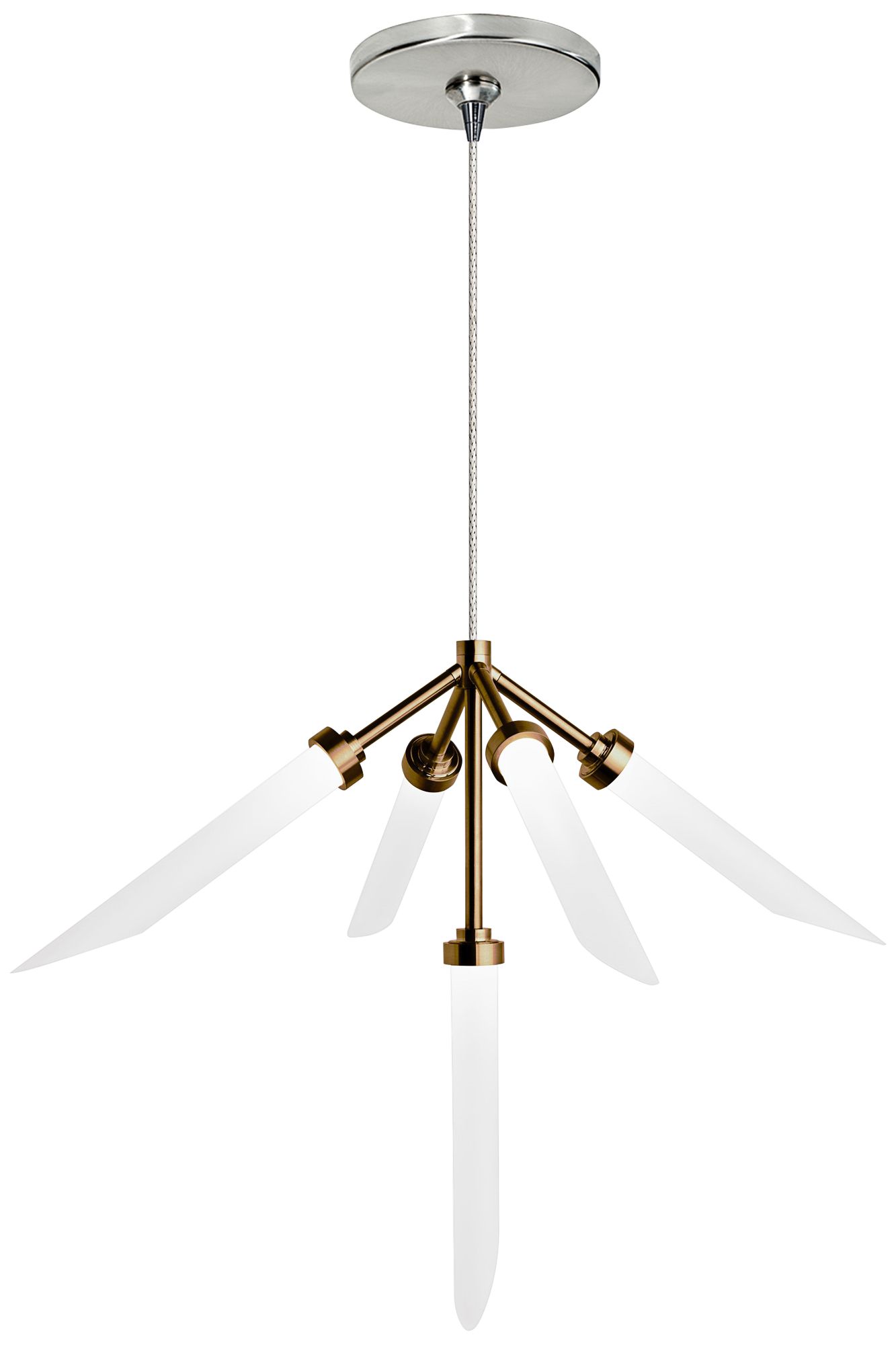 Spur 20"W Aged Brass and Nickel LED Freejack Pendant Light