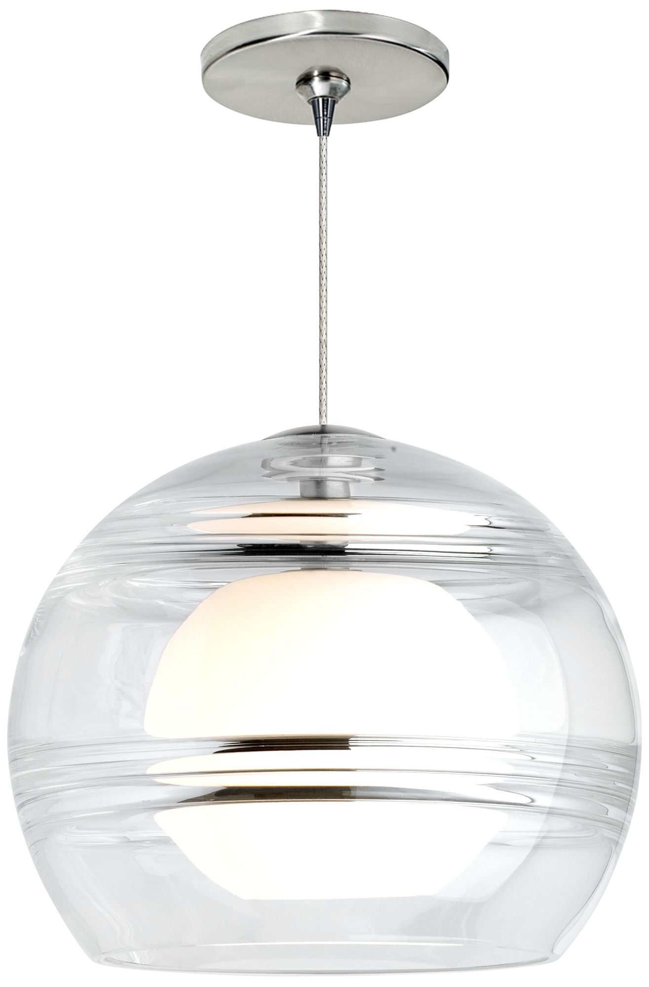 Sedona 6"W Clear and Satin Nickel LED Freejack Mini Pendant