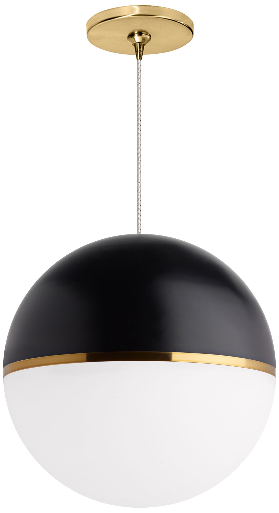 Akova 7"W Black and Aged Brass LED Freejack Mini Pendant