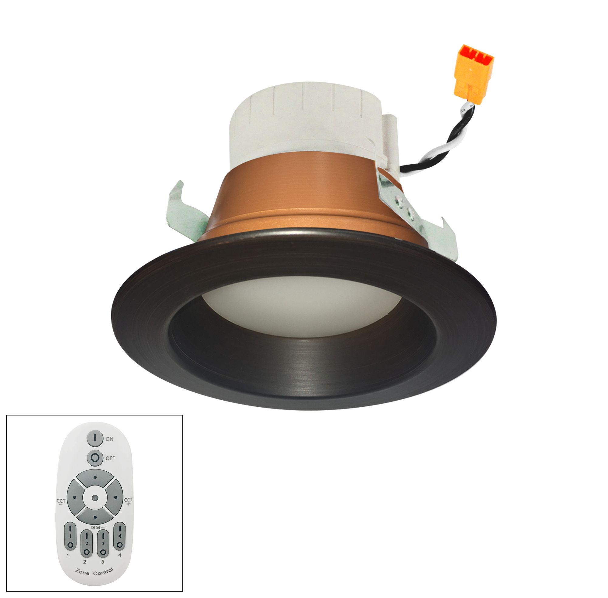 Prism 4" Bronze LED Zone Remote Retrofit Reflector Downlight
