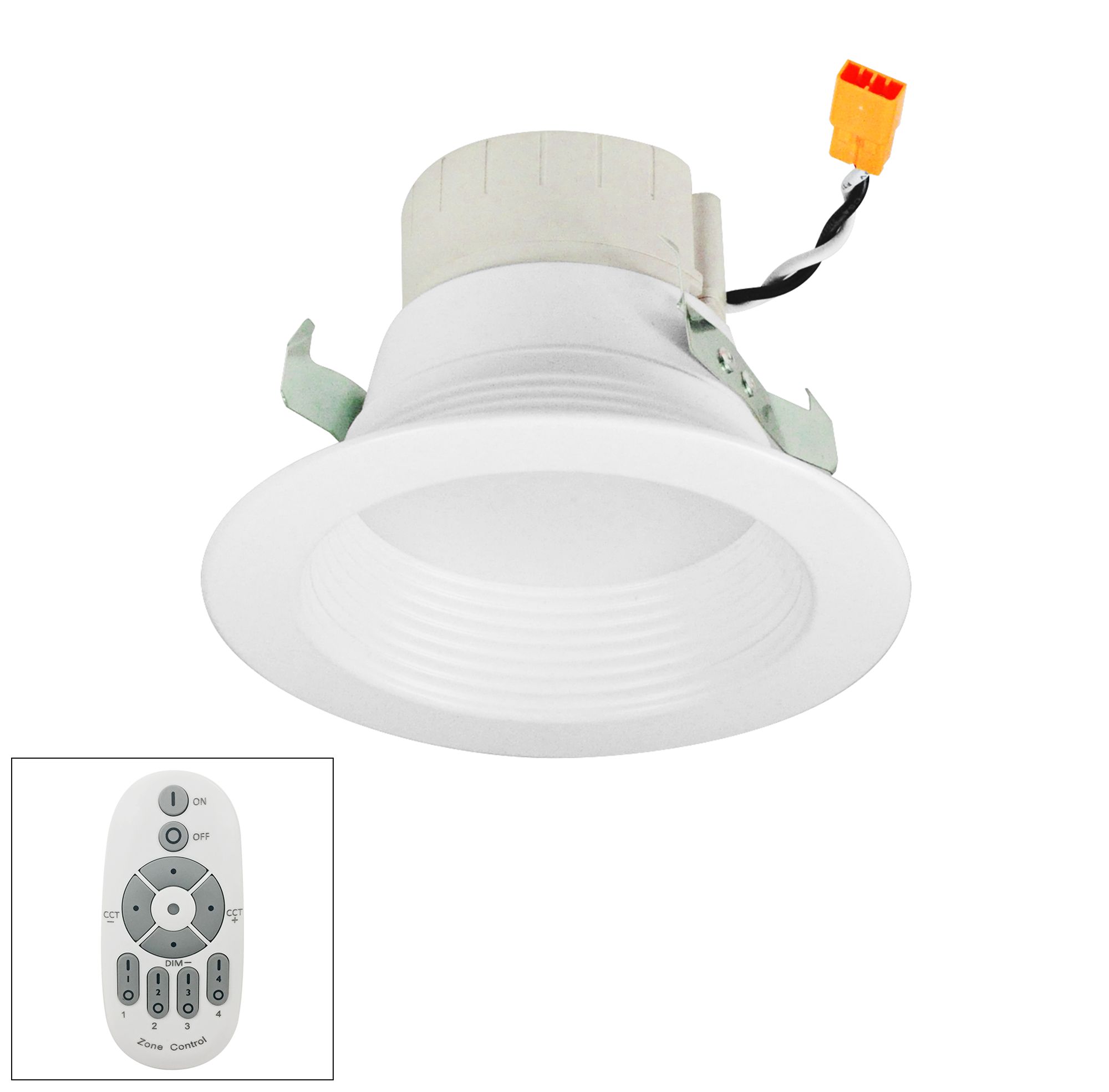 Prism 4" White LED Zone Remote Retrofit Baffle Downlight