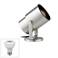 Cord-n-Plug Brushed Steel 8"H LED Uplight with Foot Switch