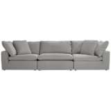 Skye 132&quot; Wide Classic Slate Gray 3-Piece Modular Sofa